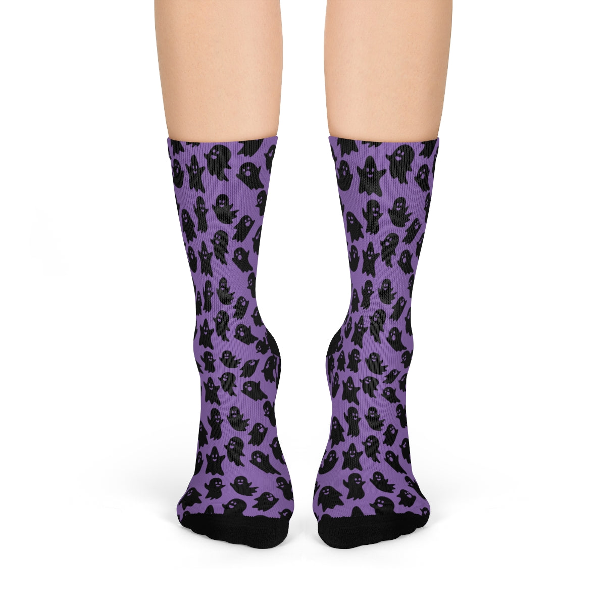 Purple Ghost Pattern Crew Socks