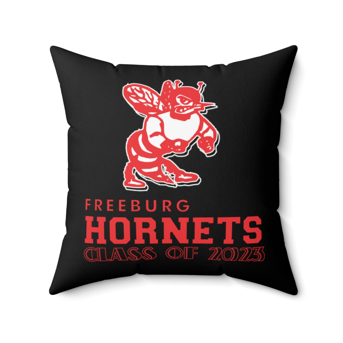 Black Freeburg Hornet Class of 2023 Spun Polyester Square Pillow