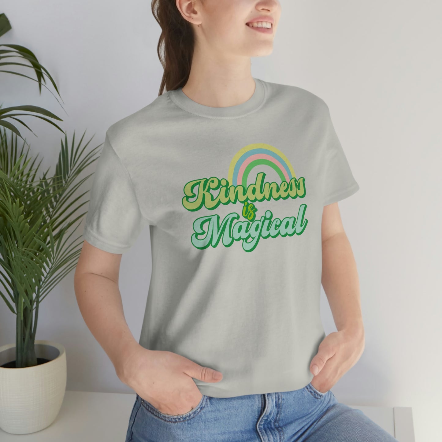 St. Patrick's Day "Kindness is Magical" - Front Side Only Unisex Jersey Short Sleeve Tee