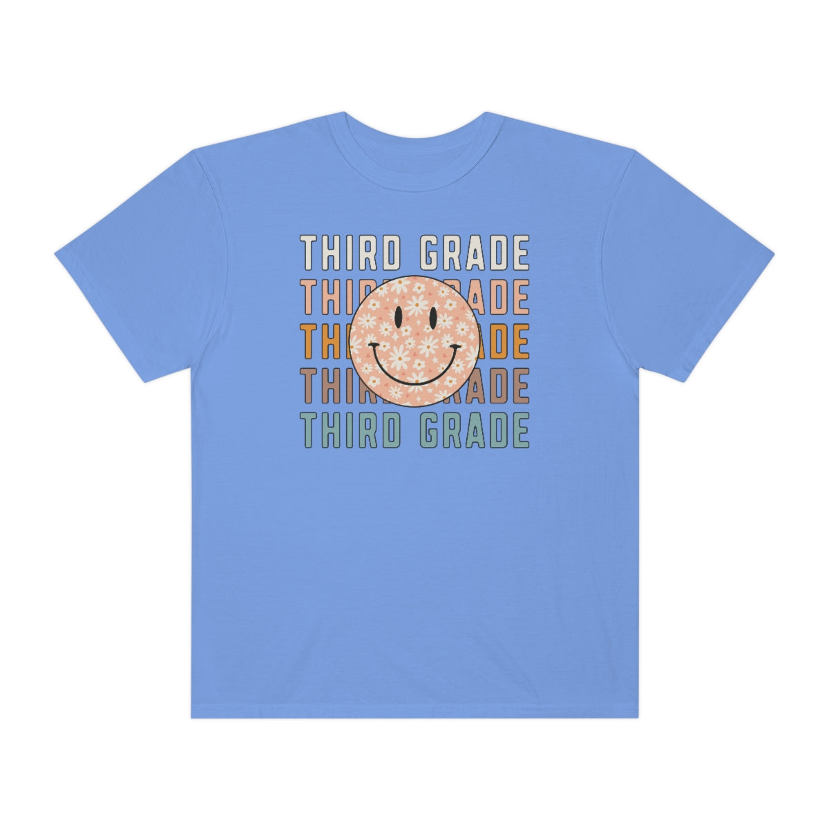 3rd Grade Smiley Face Warm Colors Unisex Garment-Dyed PREMIUM T-shirt