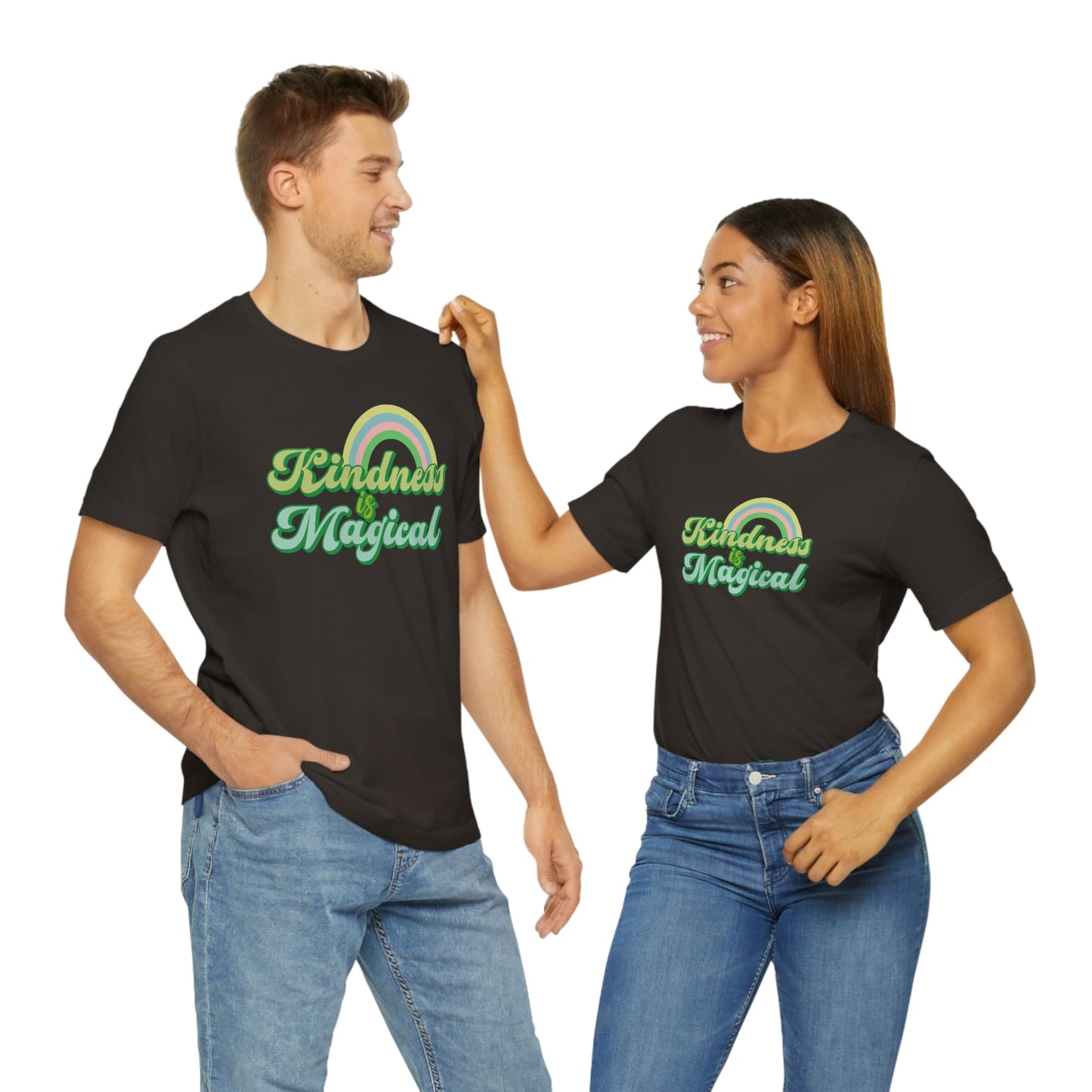 St. Patrick's Day "Kindness is Magical" - Front Side Only Unisex Jersey Short Sleeve Tee