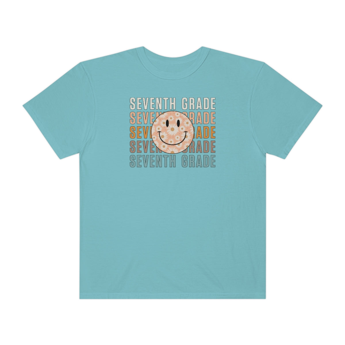 7th Grade Smiley Face Warm Colors Unisex Garment-Dyed PREMIUM T-shirt