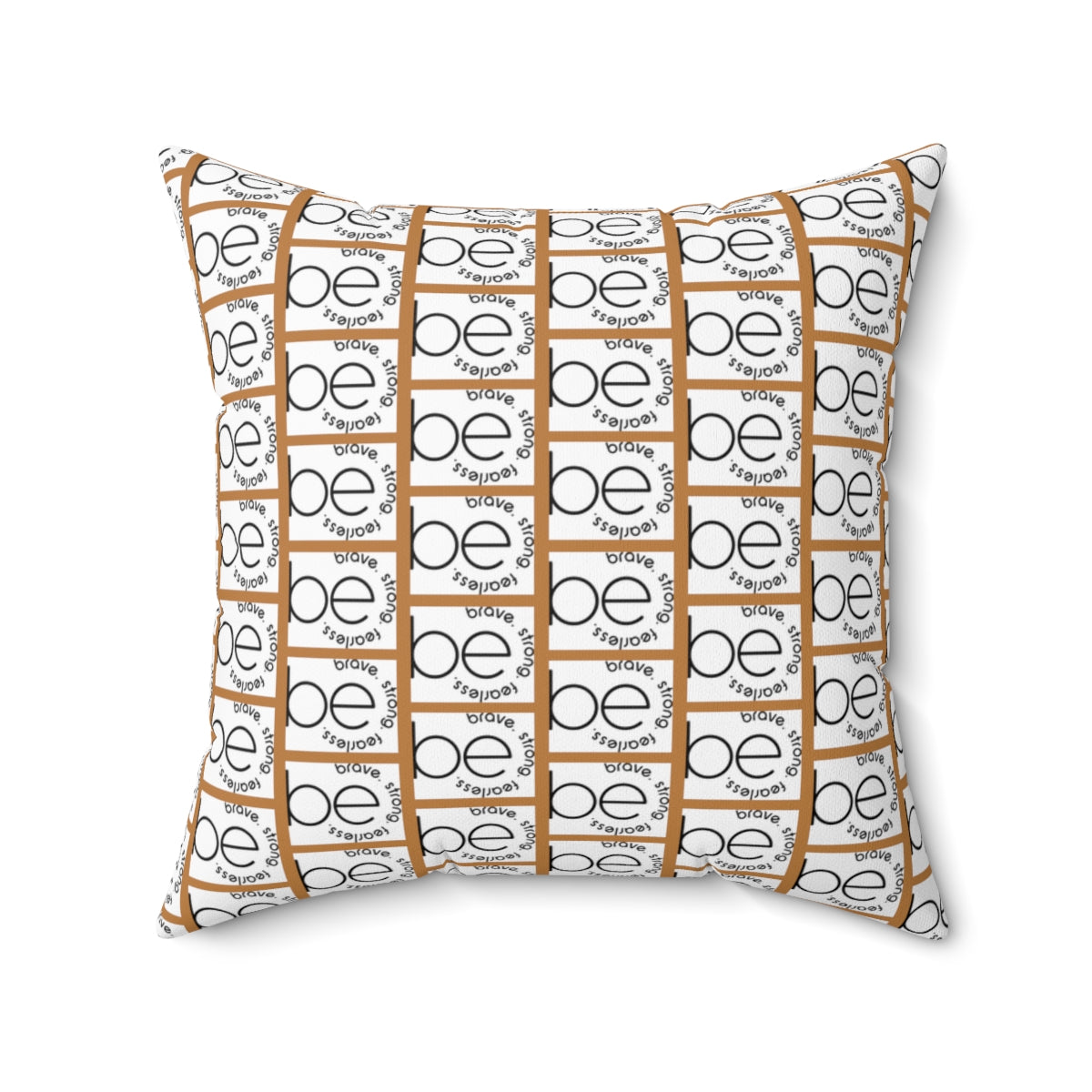 Light Brown BE ORIGINAL Pattern Spun Polyester Square Pillow