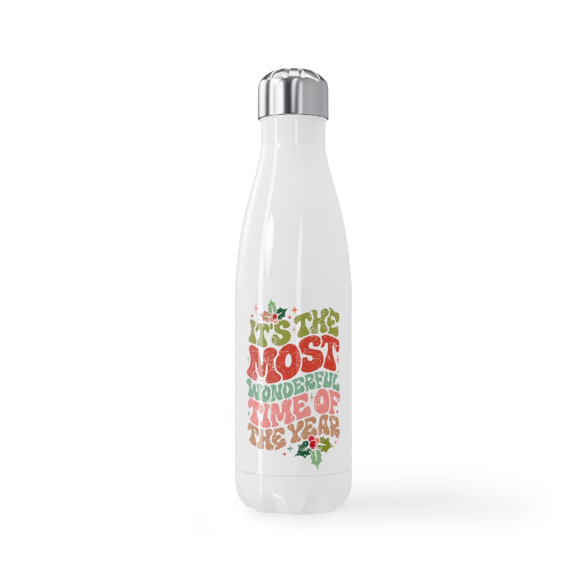 "It's the Most Wonderful Time of the Year" Stainless Steel Water Bottle, 17oz