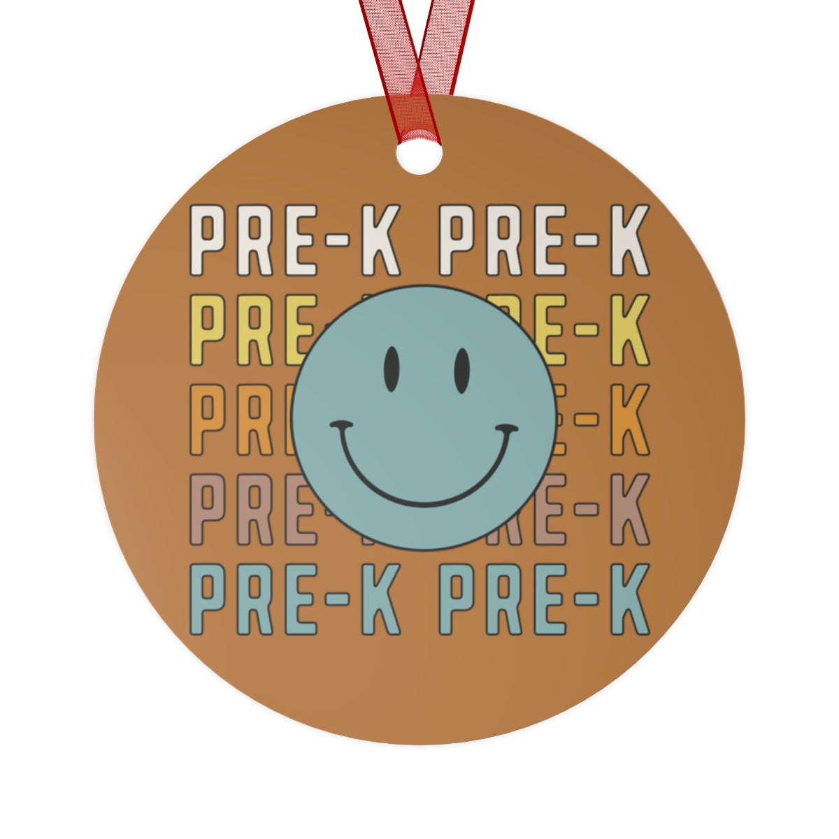 Pre-K Light Brown Rustic Boho Metal Ornaments