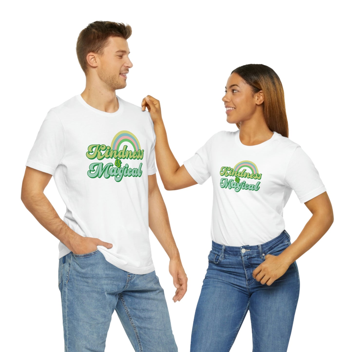 St. Patrick's Day "Kindness is Magical" - Front Side Only Unisex Jersey Short Sleeve Tee