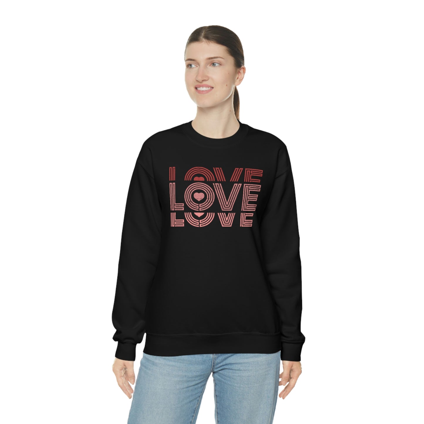 "Love Love Love" Red Graduated Print Unisex Heavy Blend™ Crewneck Sweatshirt