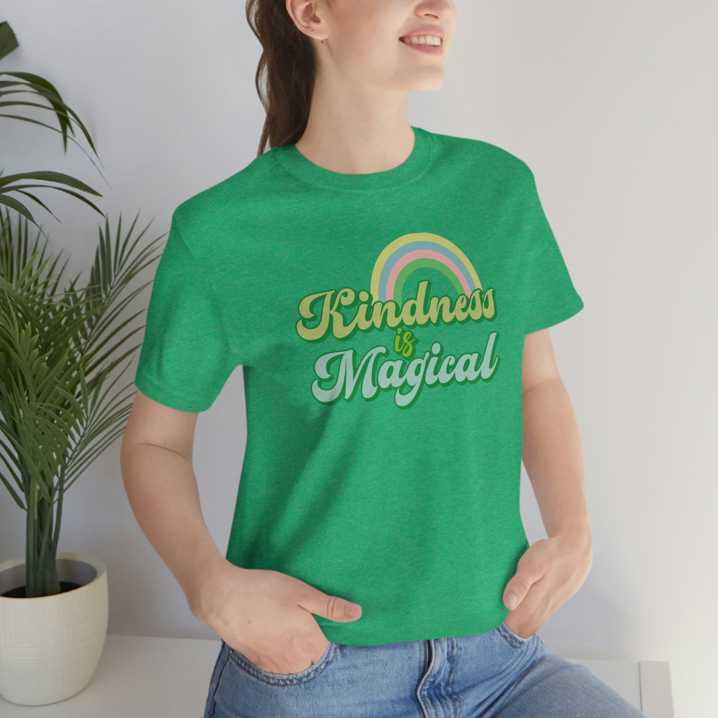 St. Patrick's Day "Kindness is Magical" - Front Side Only Unisex Jersey Short Sleeve Tee