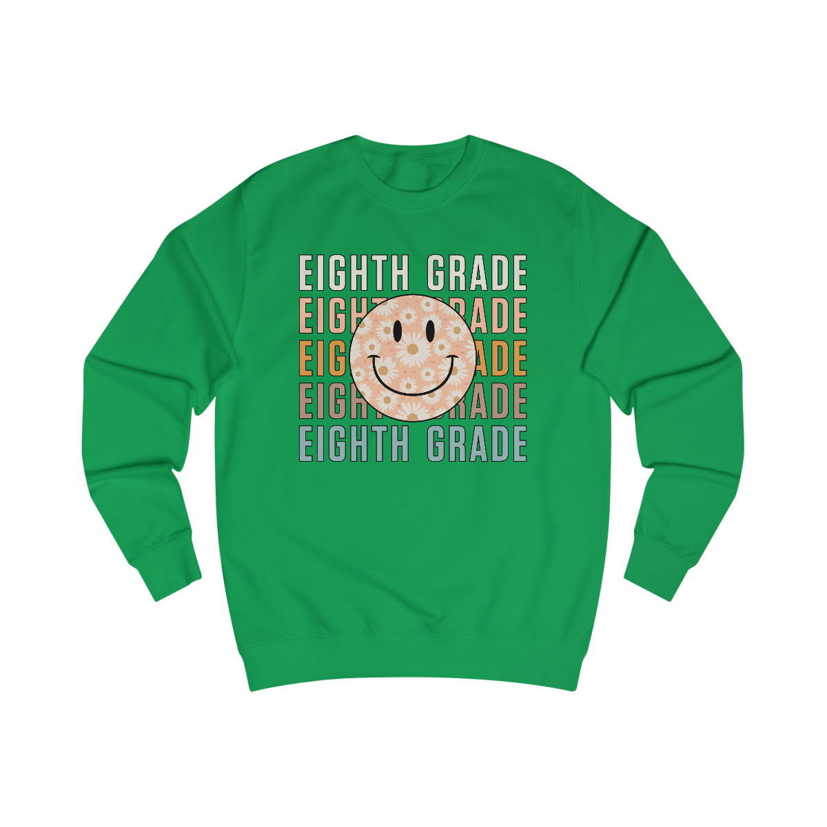 8th Grade Warm Colors Smiley Face Unisex Heavy Blend™ Crewneck Sweatshirt