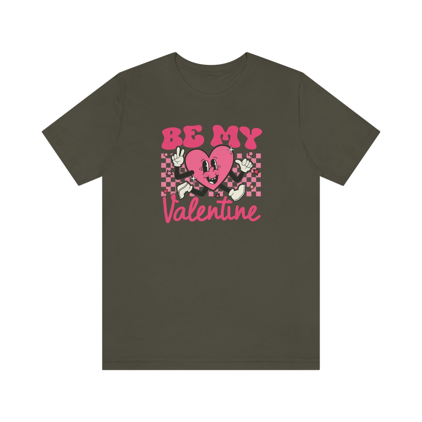 "Be My Valentine Checkerboard"  Unisex Jersey Short Sleeve Tee