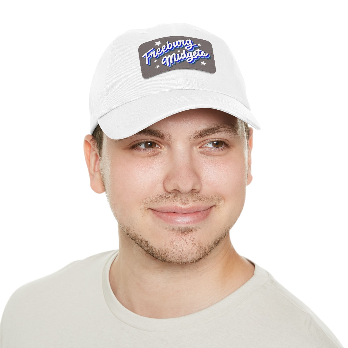 Freeburg Midget Cursive Dad Hat with Leather Patch