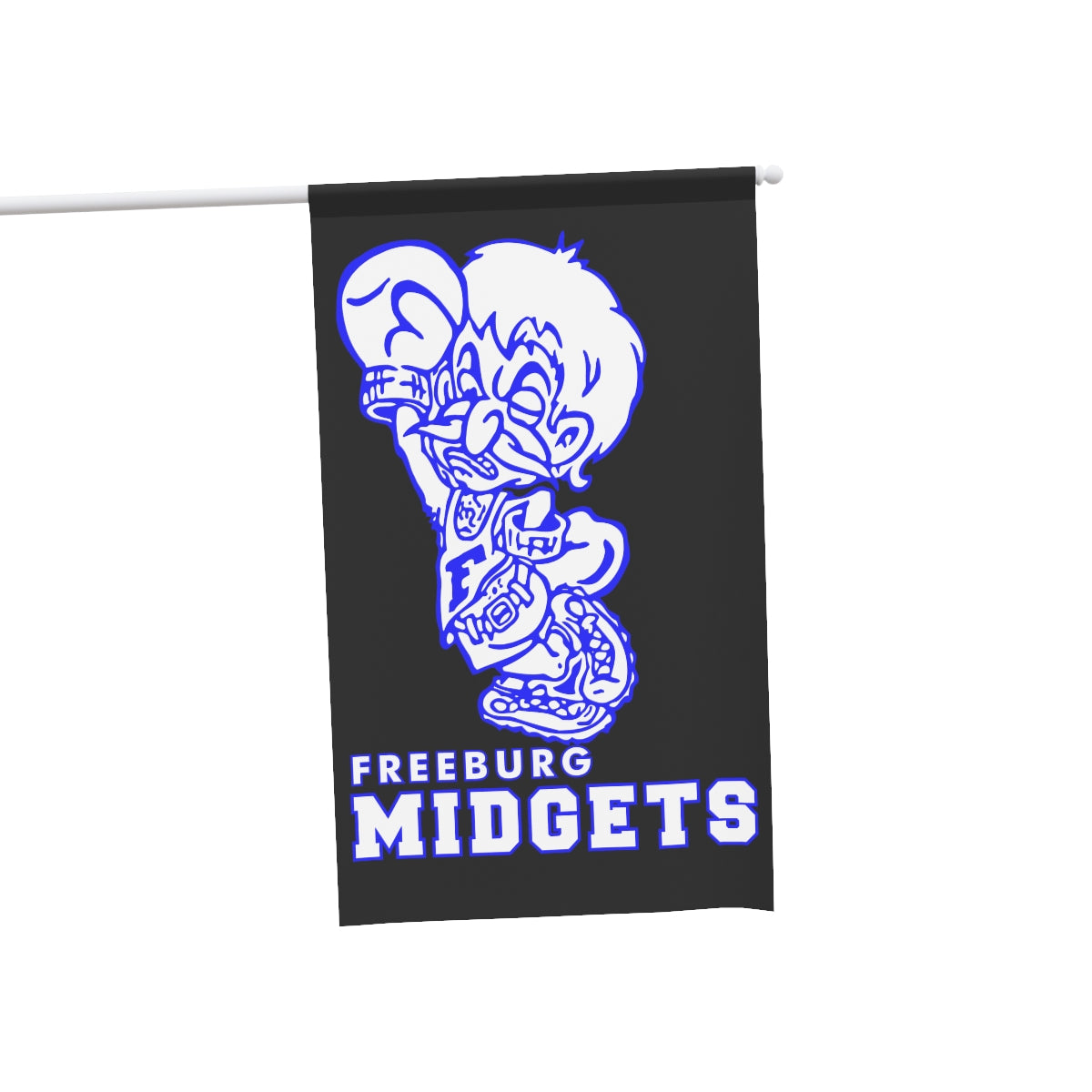 Black with White Print Freeburg Midget House Banner