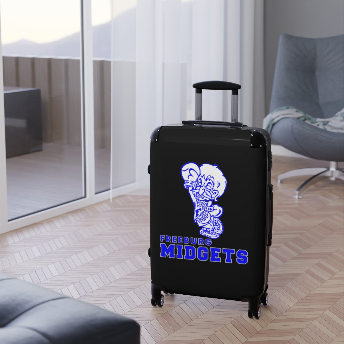 Freeburg Midgets Suitcases - Black Front/ Black Back