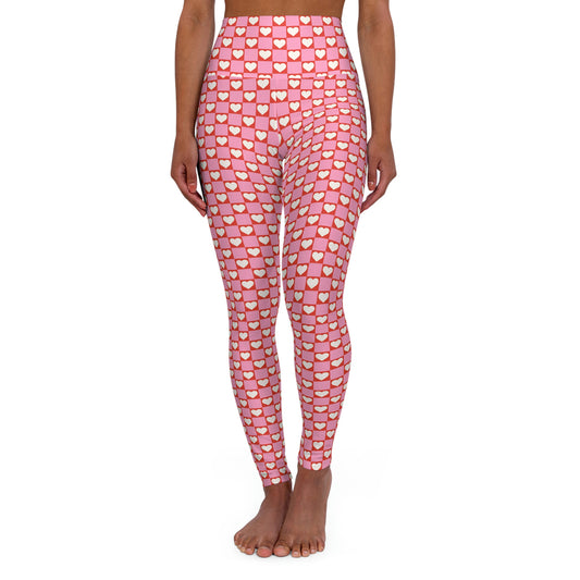 Heart Pattern High Waisted Yoga Leggings