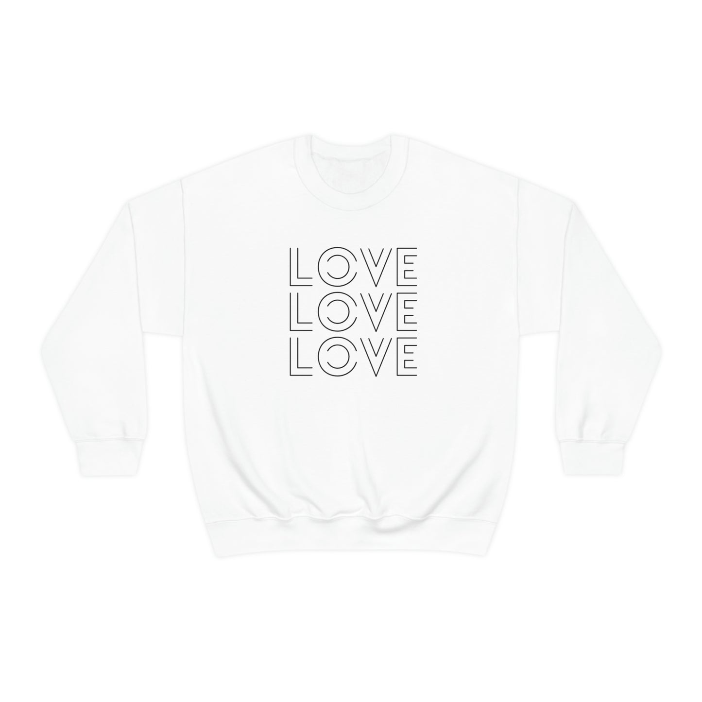 "Love Love Love" Black Print Unisex Heavy Blend™ Crewneck Sweatshirt