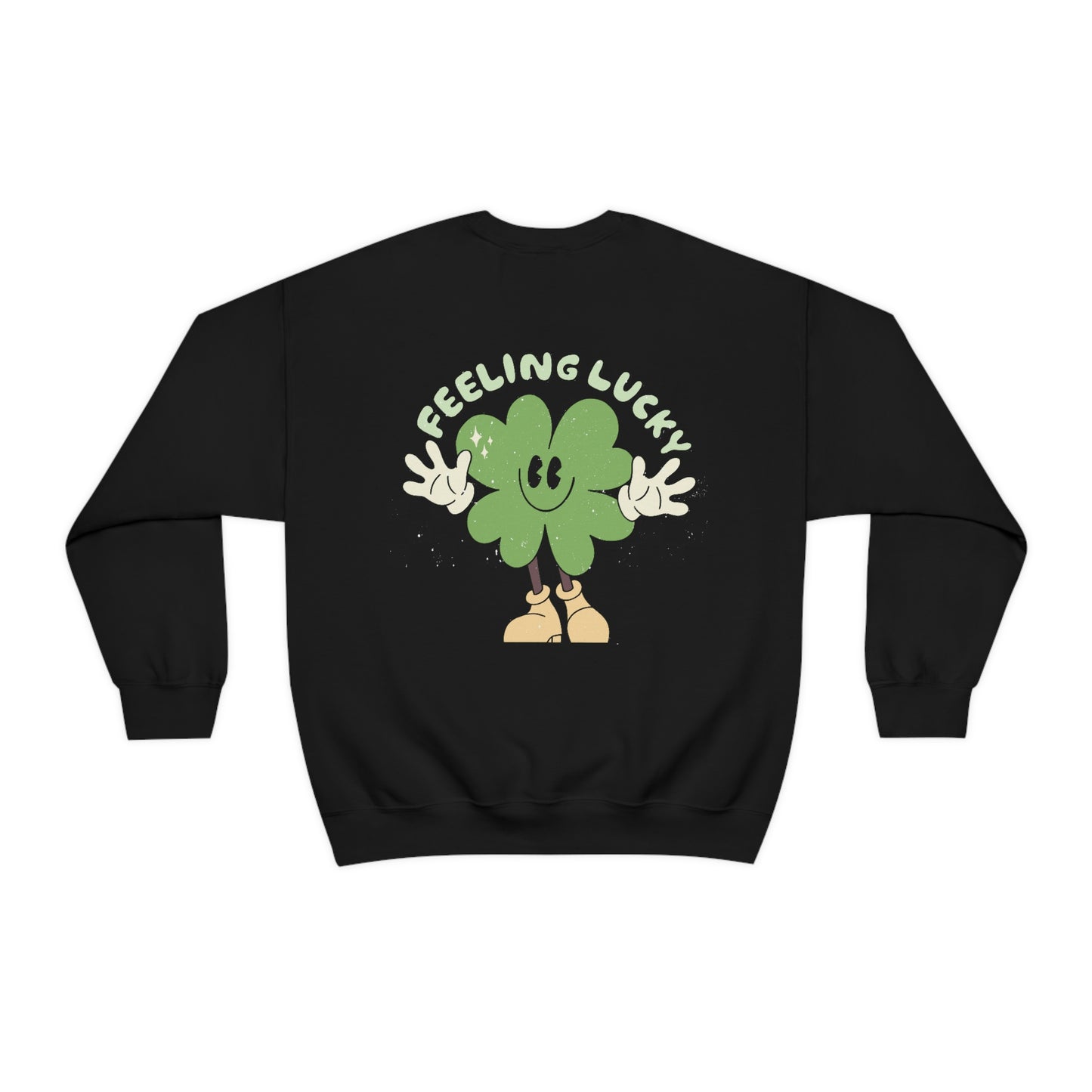 St. Patrick's Day "Feeling Lucky Shamrock" Front and Back Design Unisex Heavy Blend Crewneck Sweatshirt