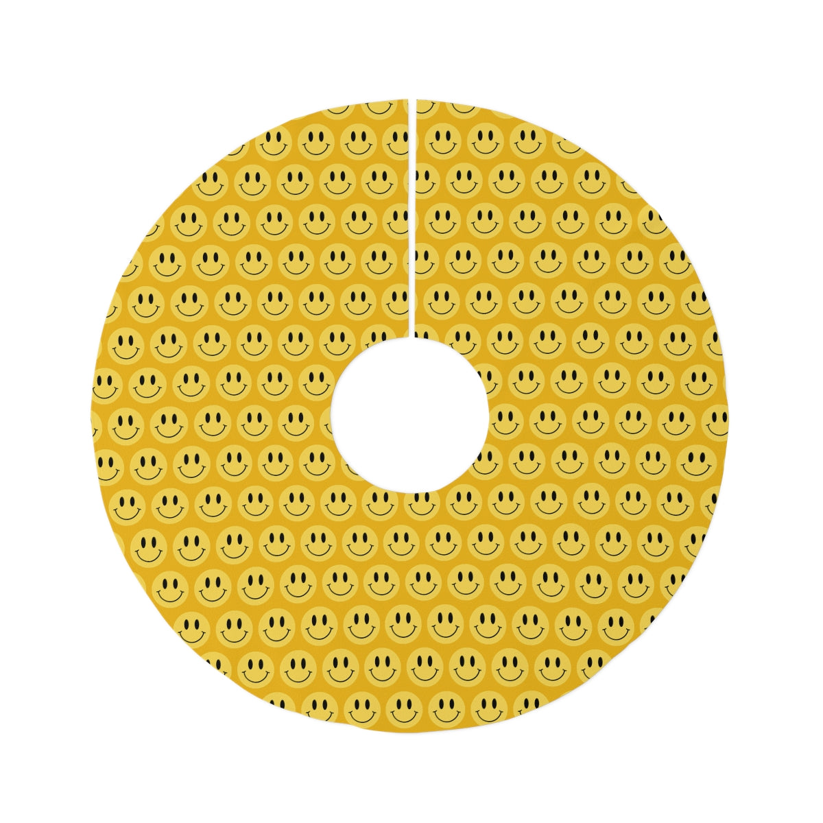 Yellow Smiley Face Round Tree Skirt