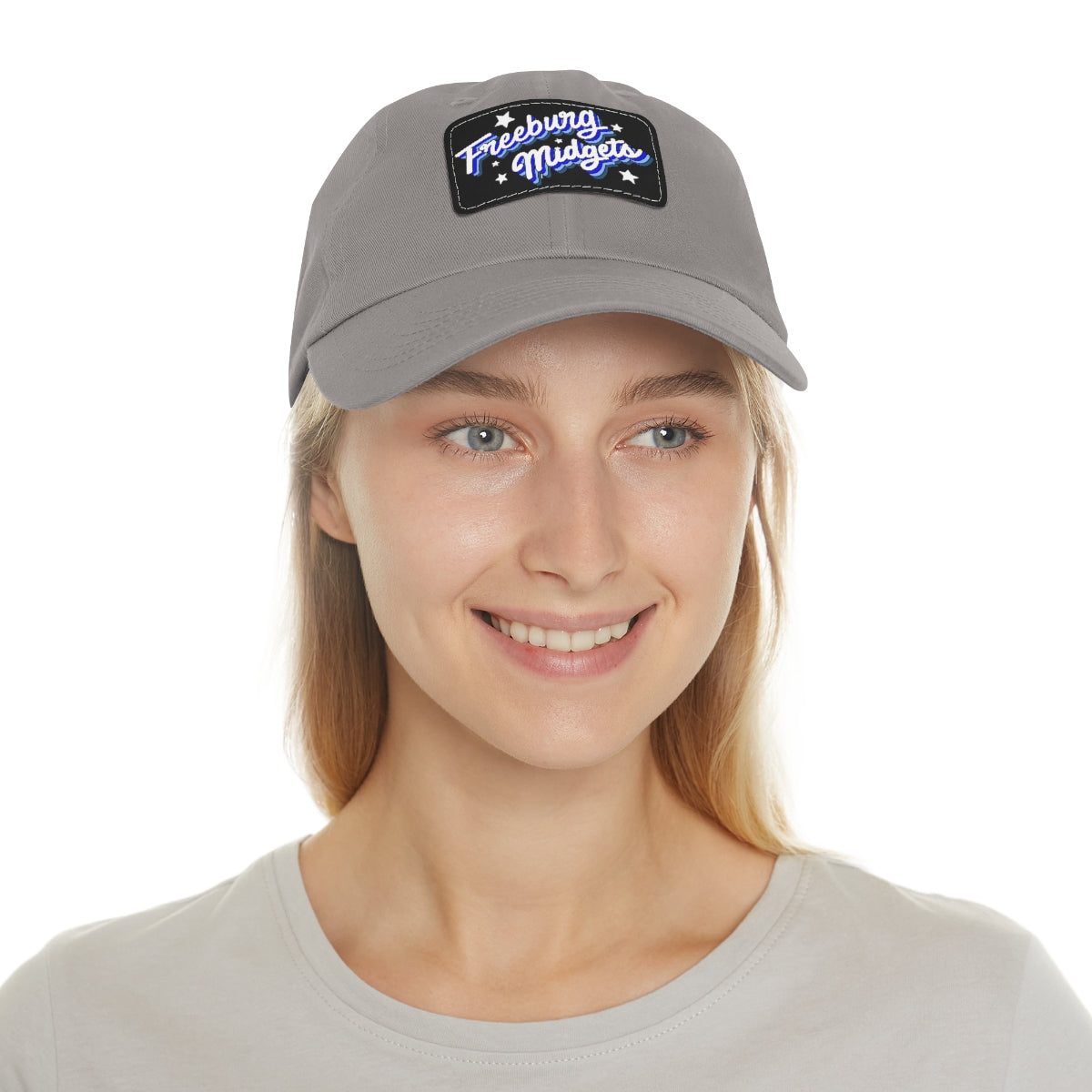 Freeburg Midget Cursive Dad Hat with Leather Patch