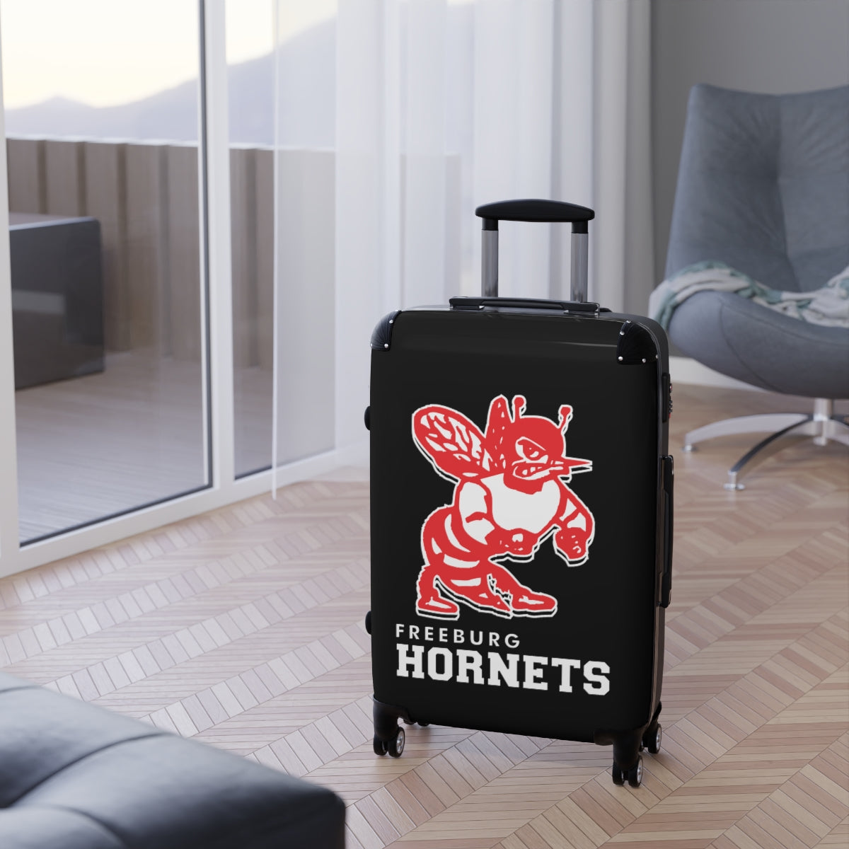 Freeburg Hornet Suitcases - Black Front/ Black Back