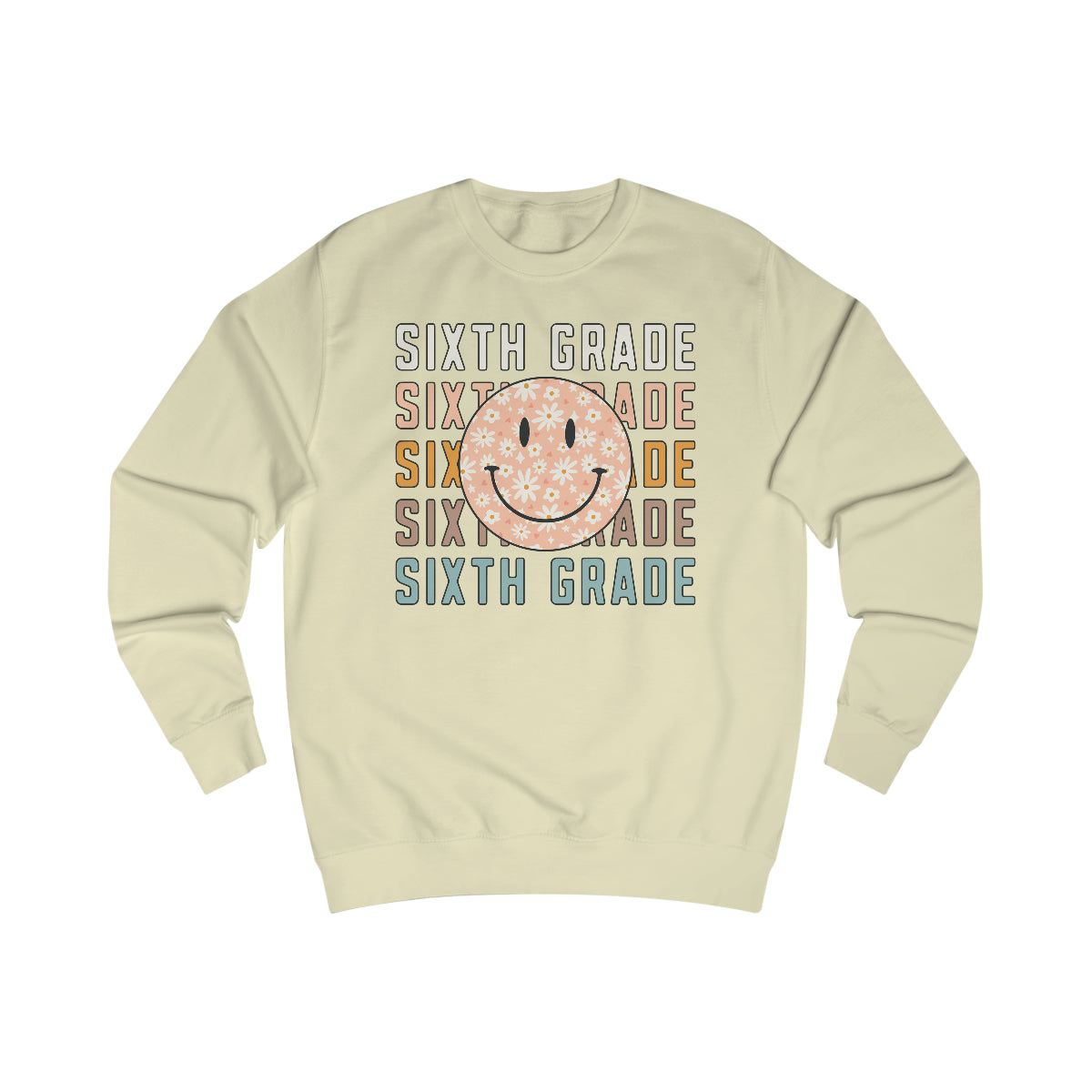 6th Grade Warm Colors Smiley Face Unisex Heavy Blend™ Crewneck Sweatshirt