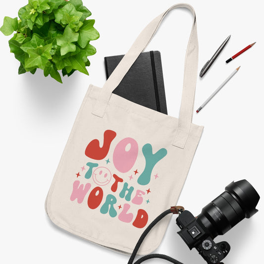 Joy to the World Organic Canvas Tote Bag