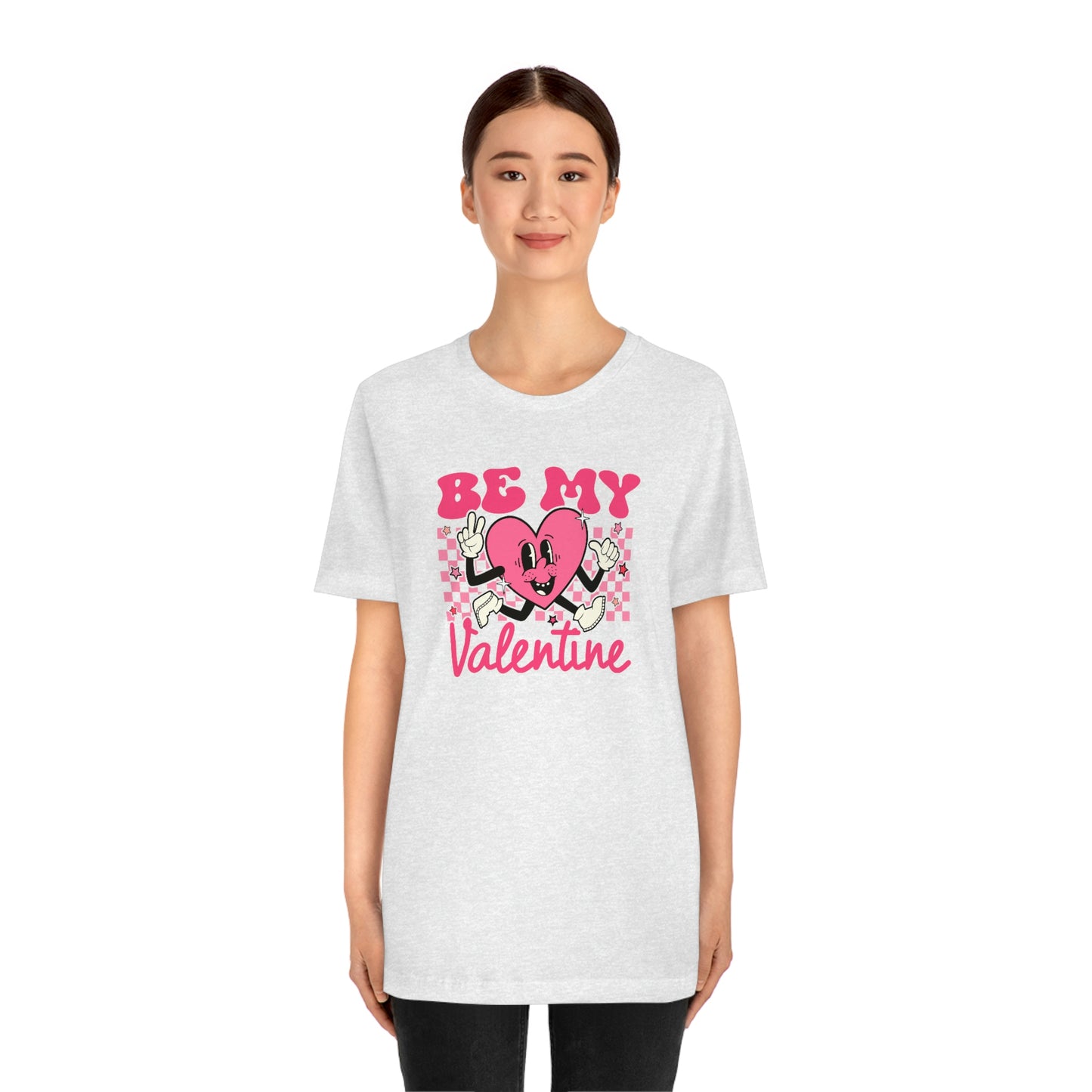 "Be My Valentine Checkerboard"  Unisex Jersey Short Sleeve Tee