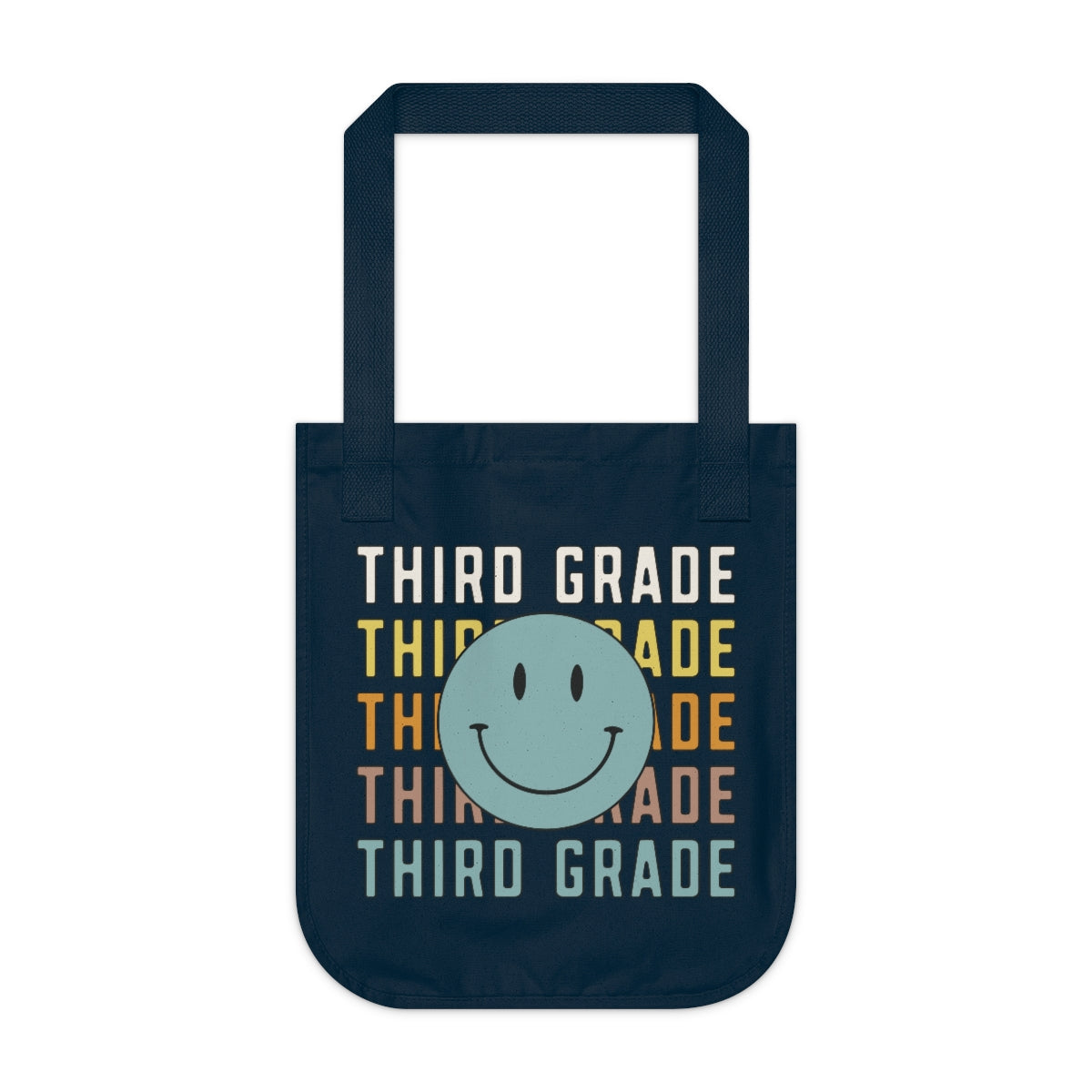 Third Grade Smiley Face Organic Canvas Tote Bag