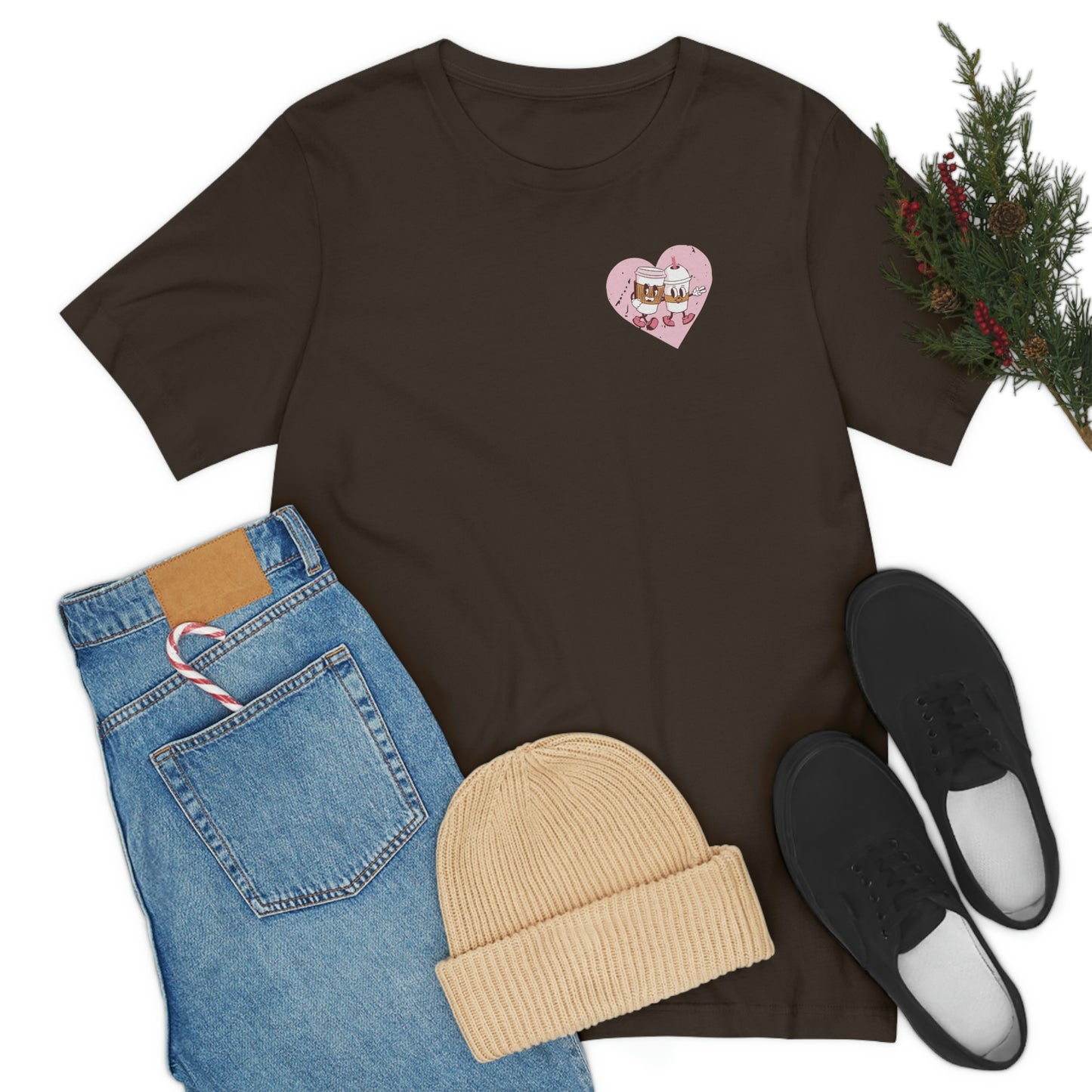 Front and Back Image "I Love You a Latte!"  Unisex Jersey Short Sleeve Tee