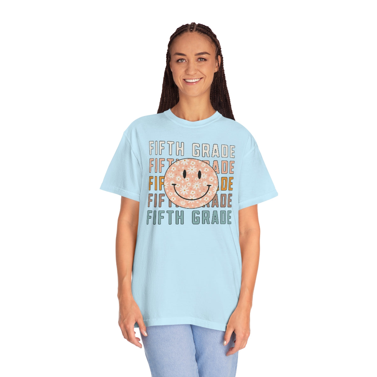 5th Grade Smiley Face Warm Colors Unisex Garment-Dyed PREMIUM T-shirt