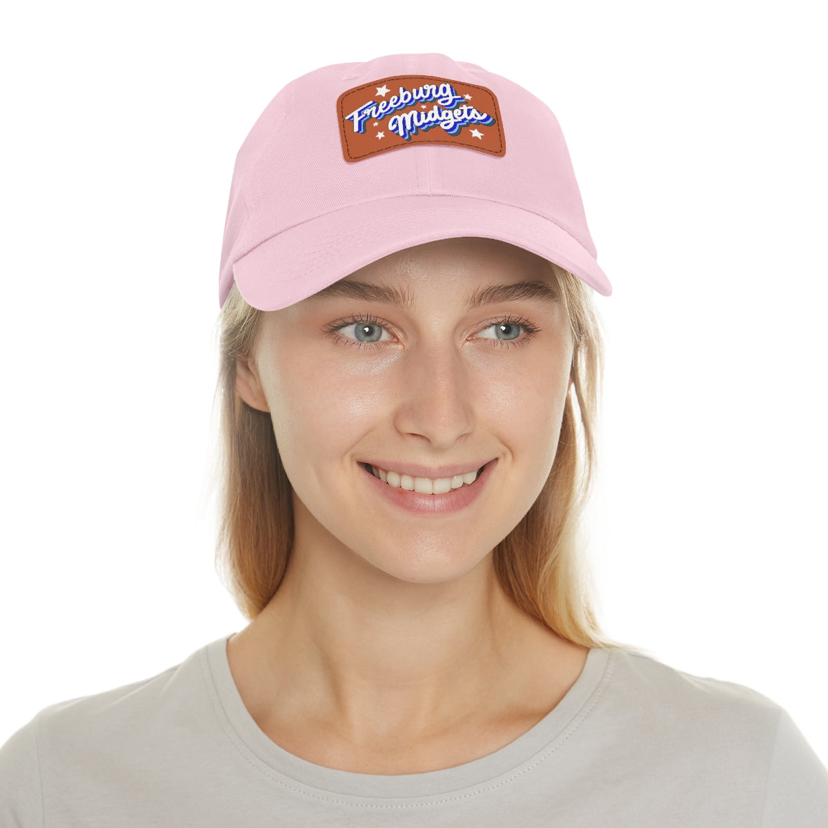 Freeburg Midget Cursive Dad Hat with Leather Patch