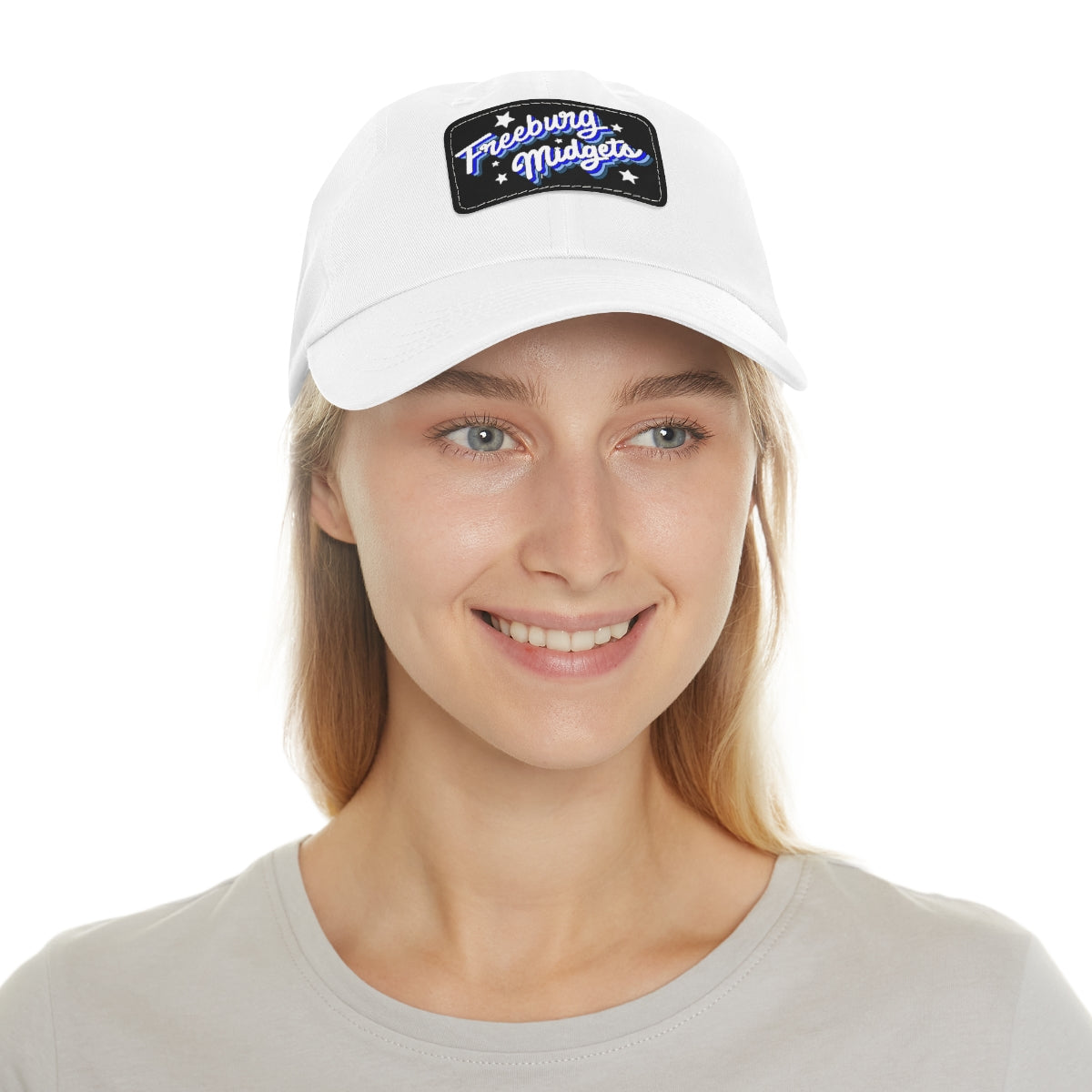 Freeburg Midget Cursive Dad Hat with Leather Patch