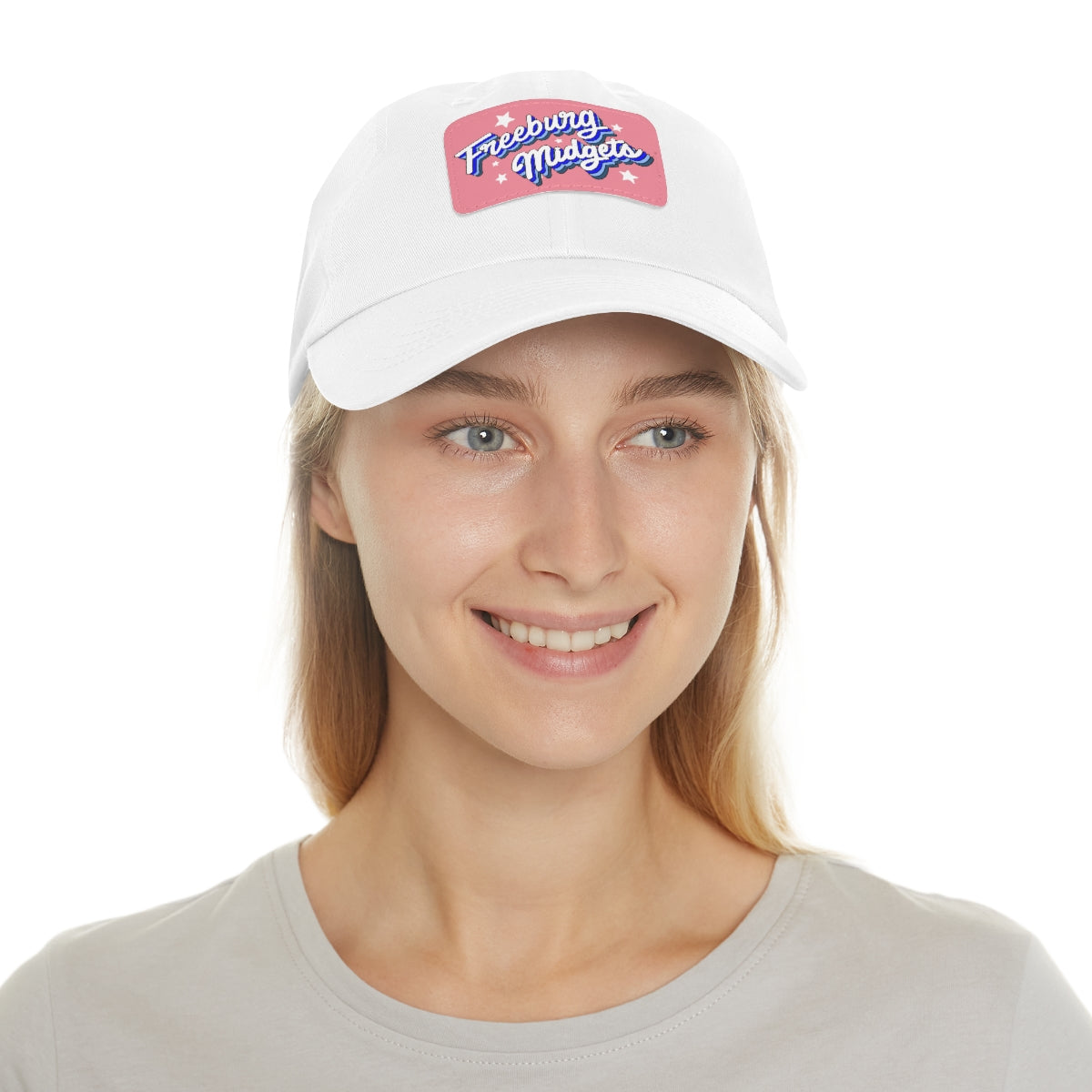 Freeburg Midget Cursive Dad Hat with Leather Patch