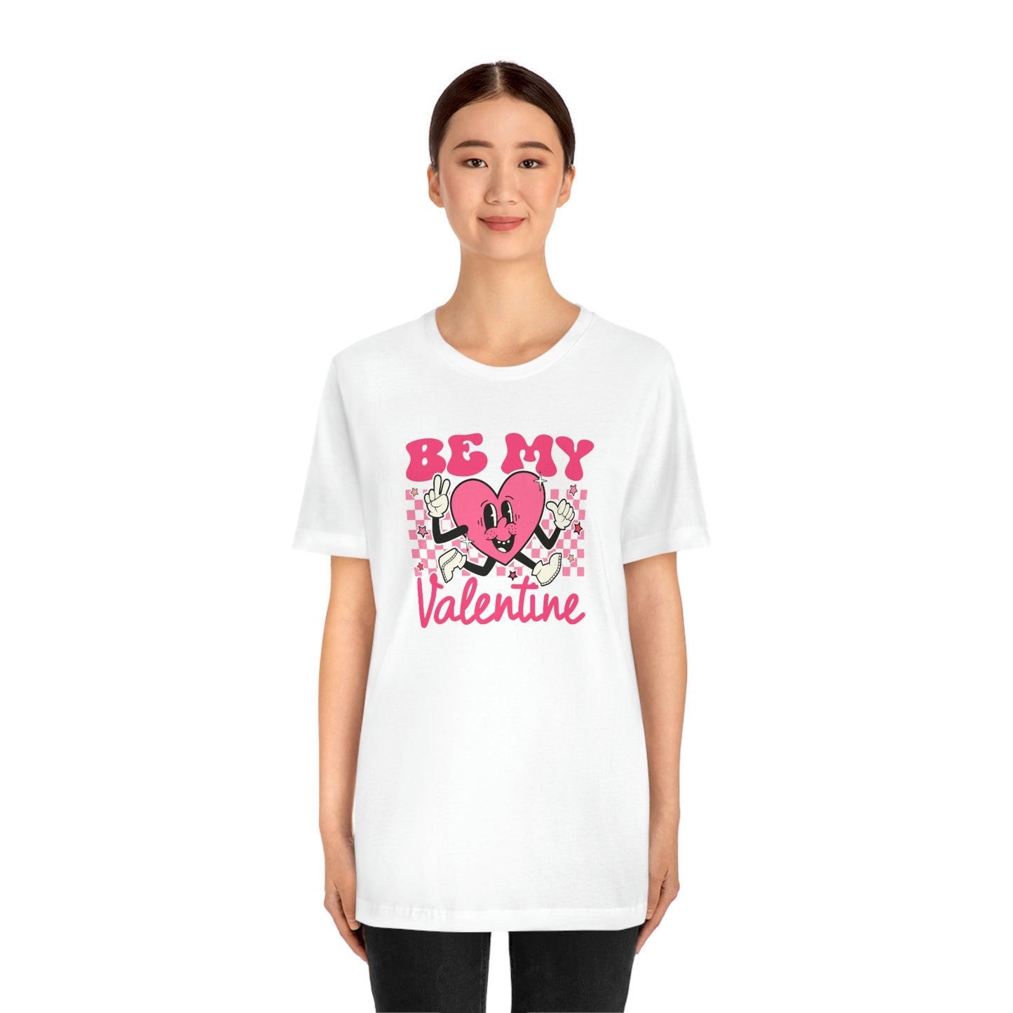 "Be My Valentine Checkerboard"  Unisex Jersey Short Sleeve Tee