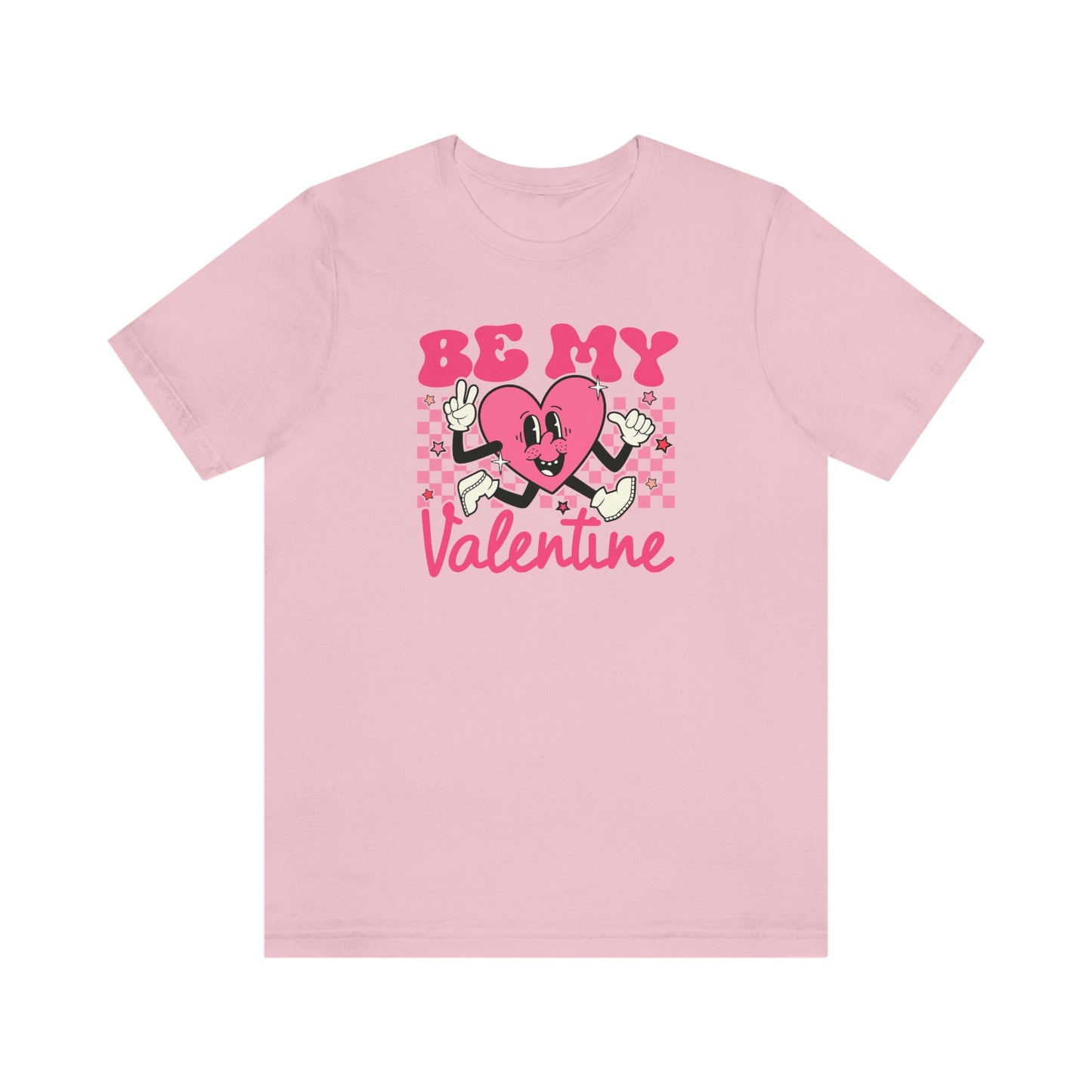 "Be My Valentine Checkerboard"  Unisex Jersey Short Sleeve Tee