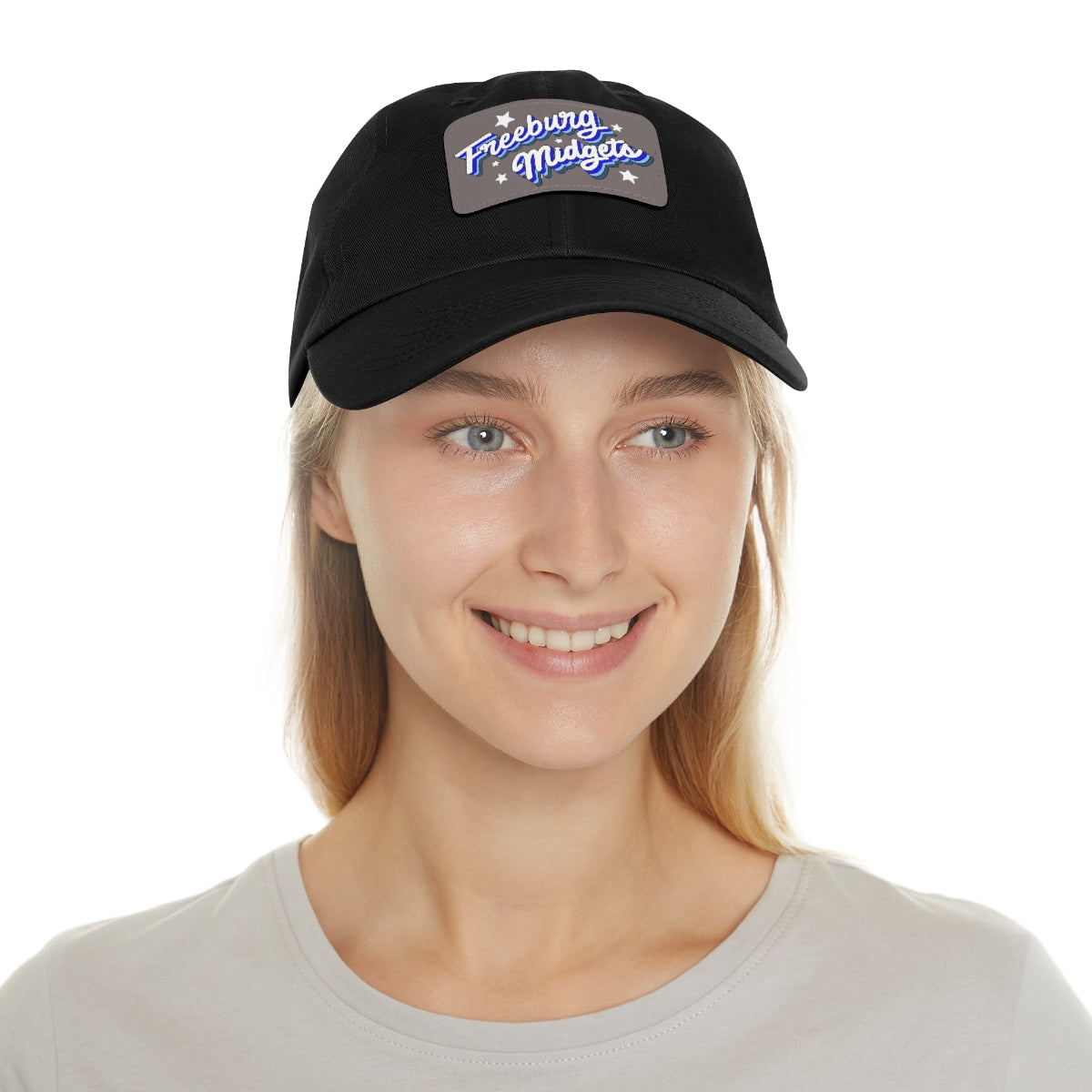 Freeburg Midget Cursive Dad Hat with Leather Patch