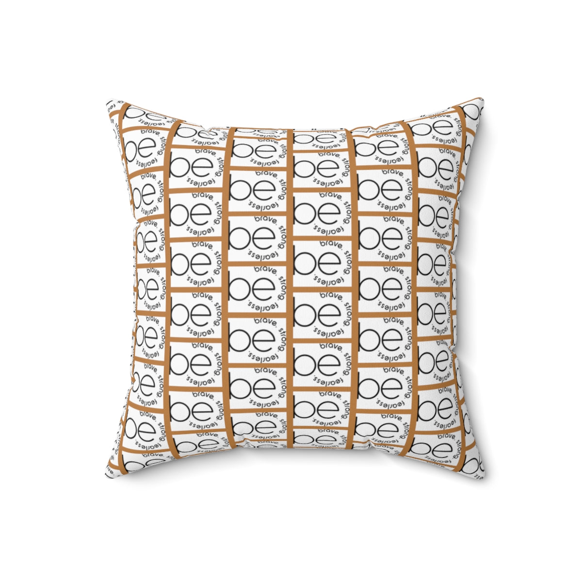 Light Brown BE ORIGINAL Pattern Spun Polyester Square Pillow