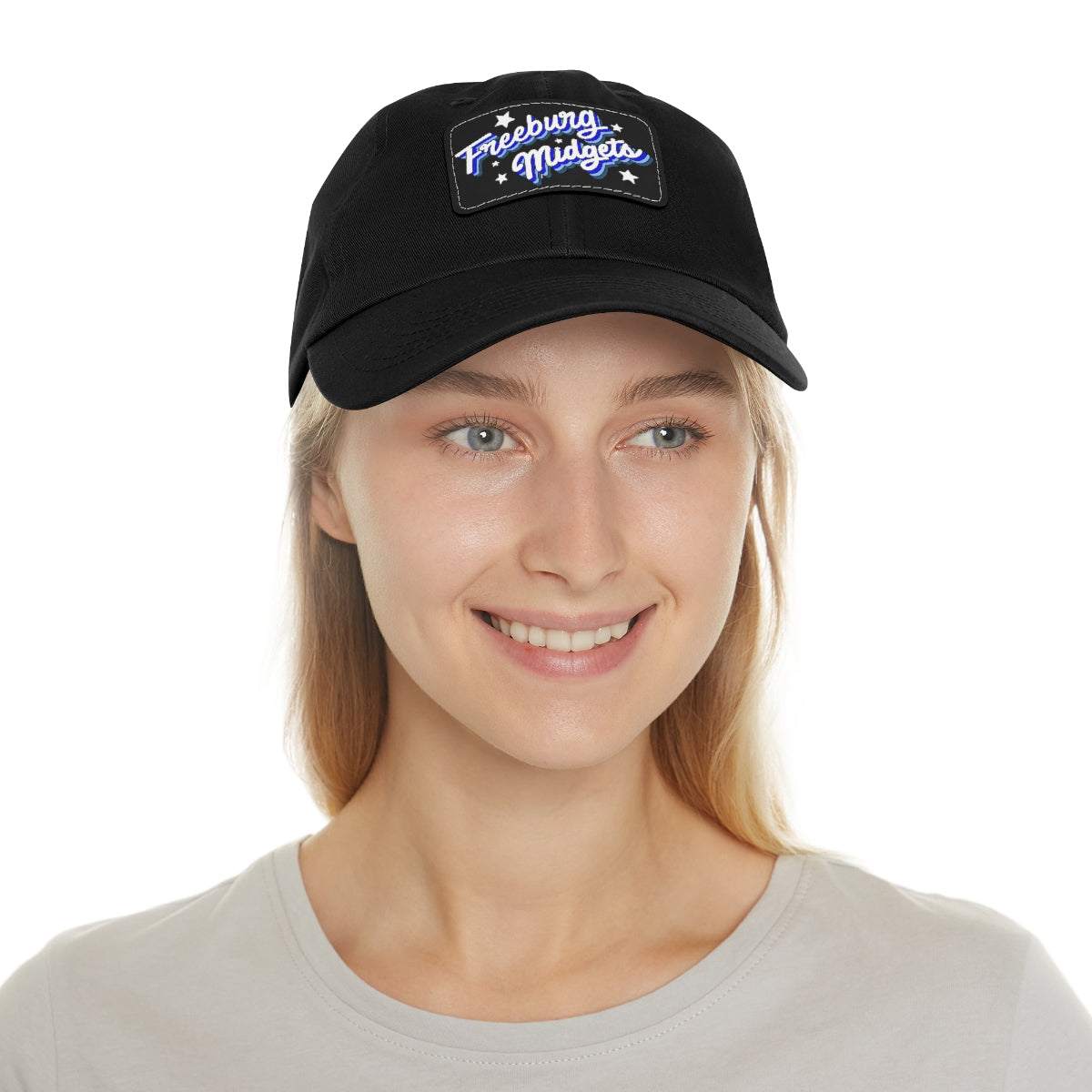 Freeburg Midget Cursive Dad Hat with Leather Patch