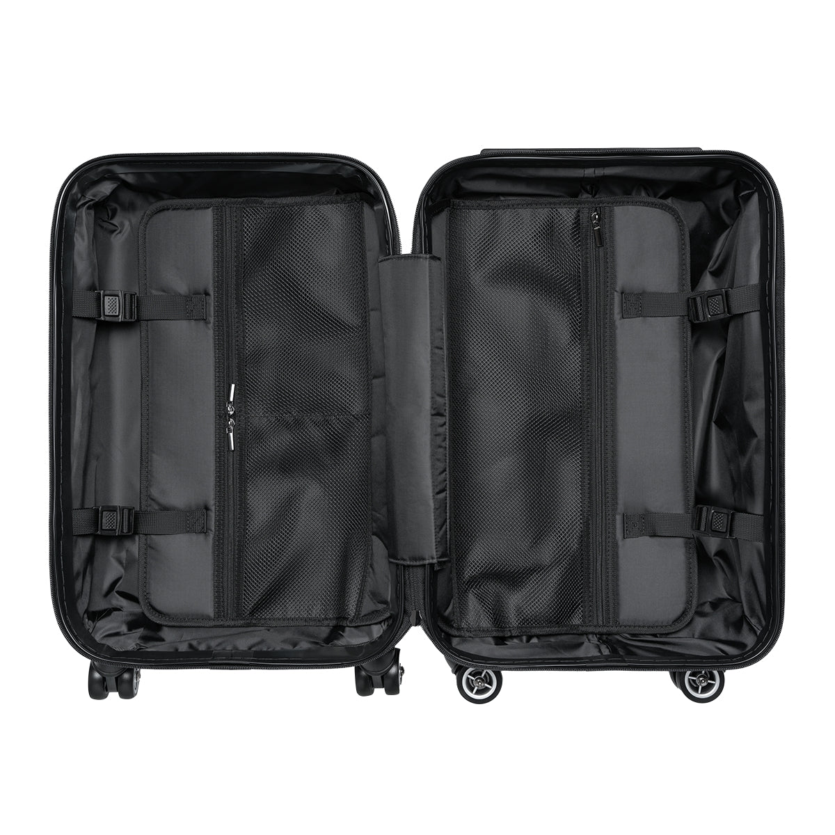 White Freeburg Midgets Suitcases - White Front/ Black Back