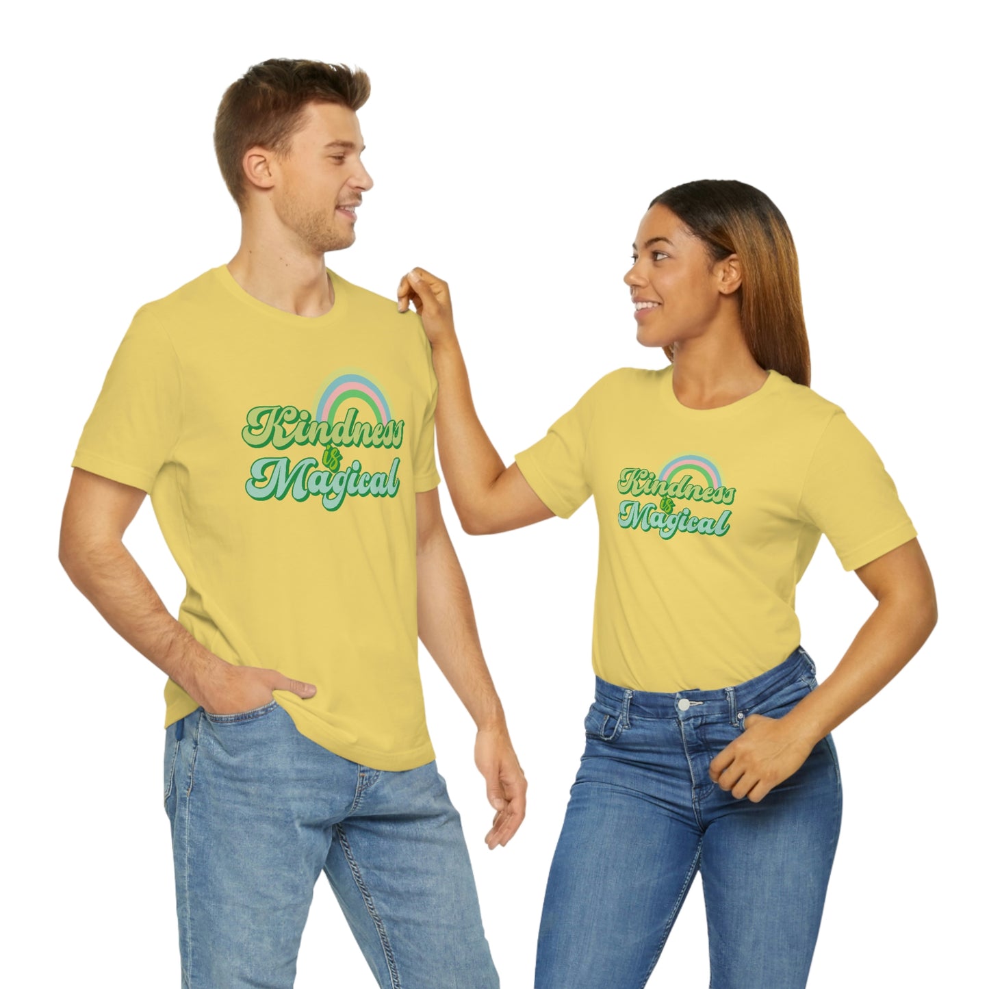 St. Patrick's Day "Kindness is Magical" - Front Side Only Unisex Jersey Short Sleeve Tee