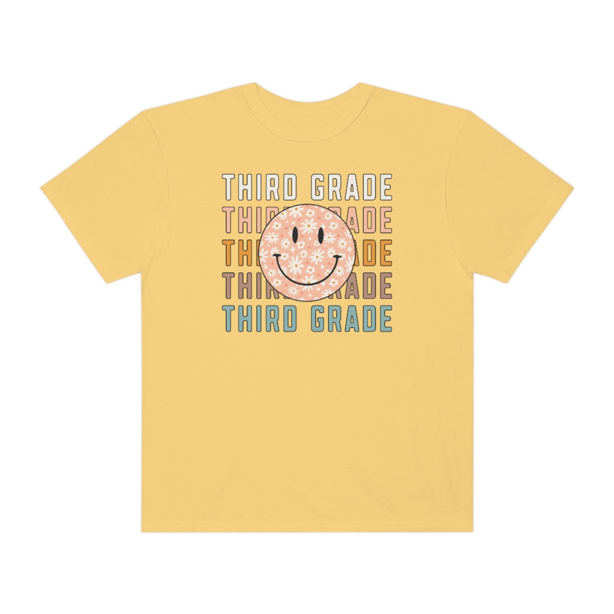 3rd Grade Smiley Face Warm Colors Unisex Garment-Dyed PREMIUM T-shirt