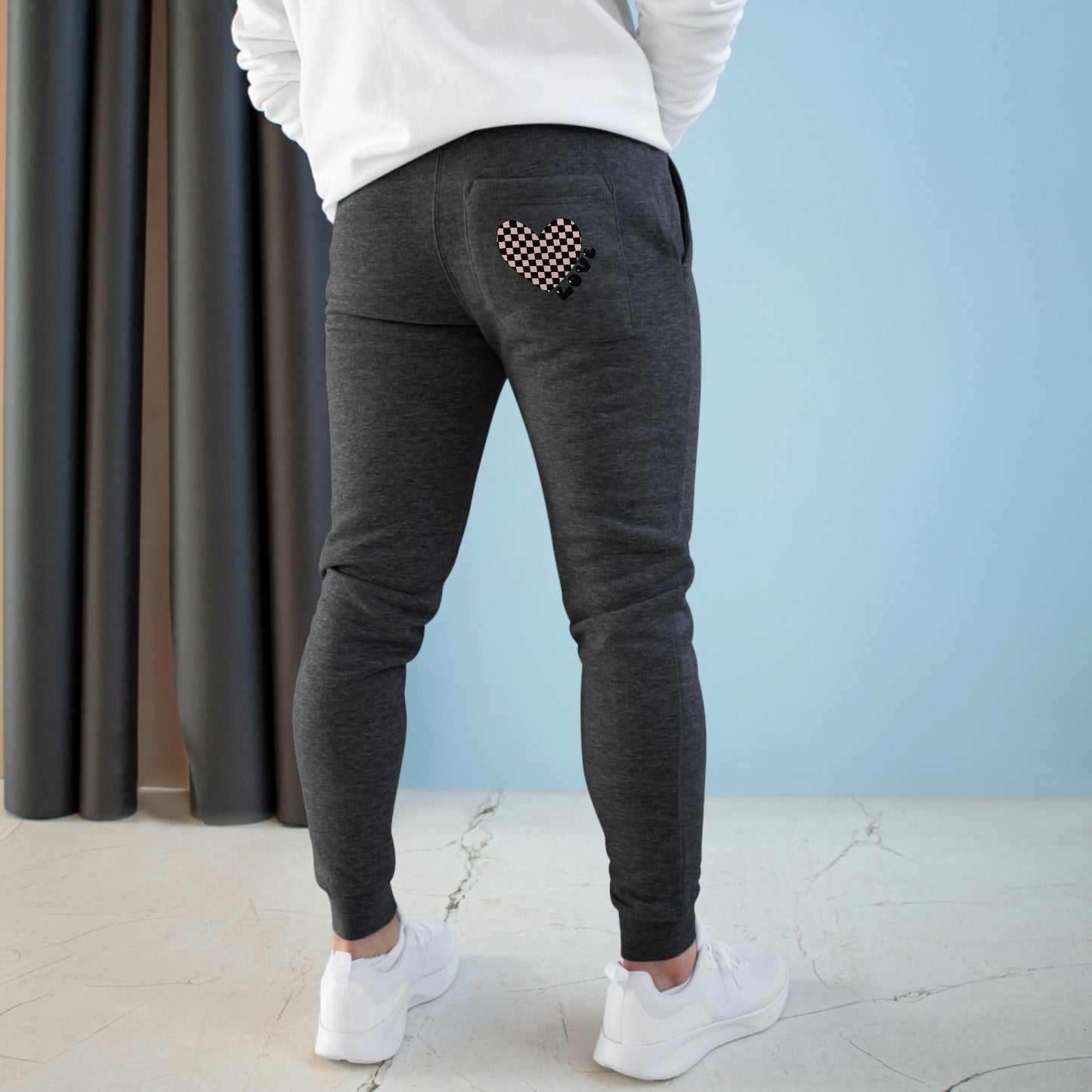 Heart Pattern Premium Fleece Joggers