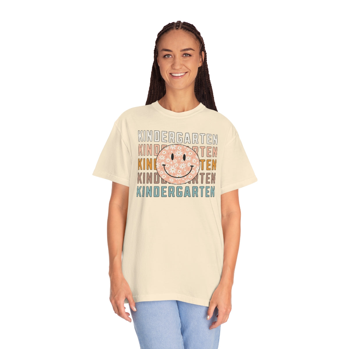 Kindergarten Smiley Face Warm Colors Unisex Garment-Dyed PREMIUM T-shirt