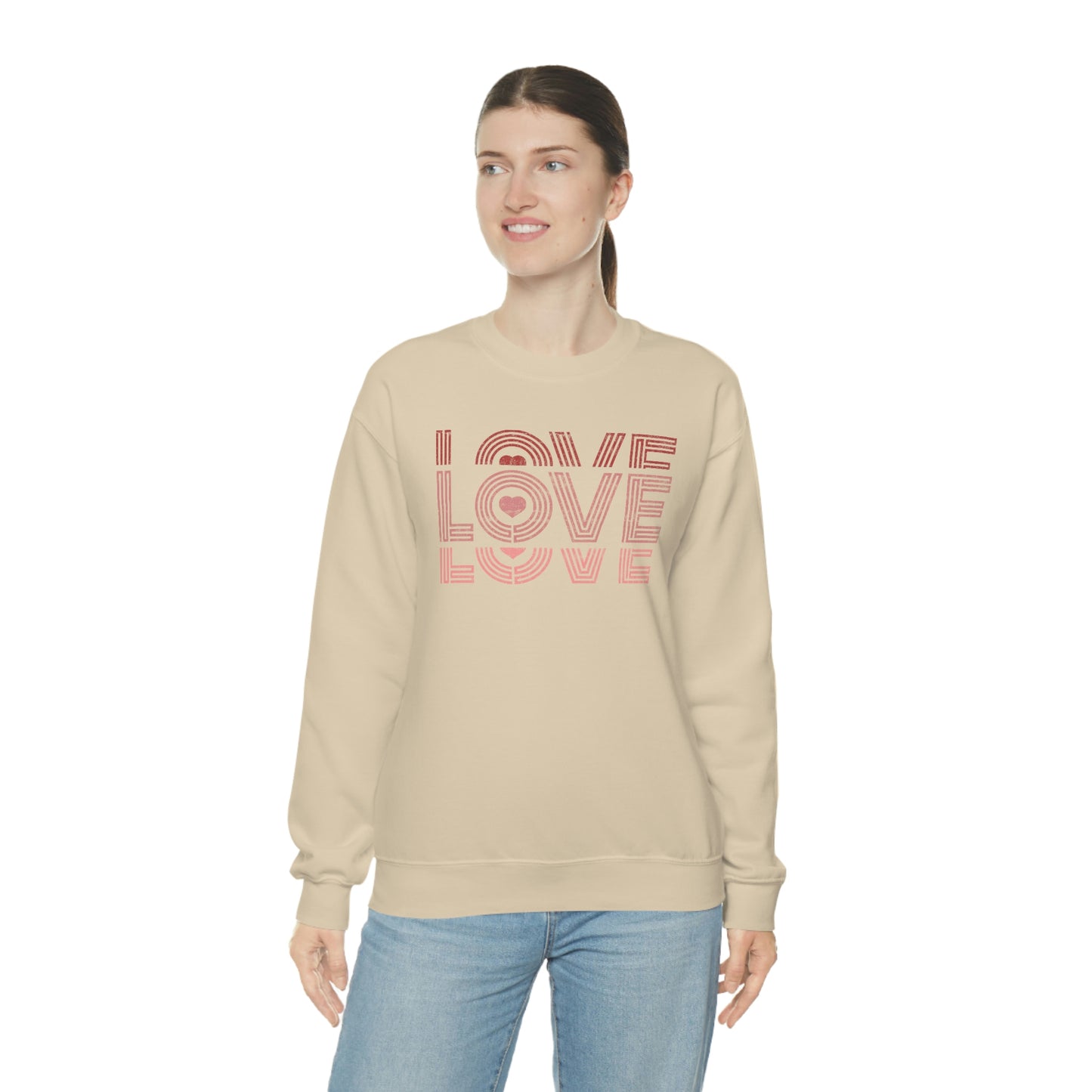 "Love Love Love" Red Graduated Print Unisex Heavy Blend™ Crewneck Sweatshirt