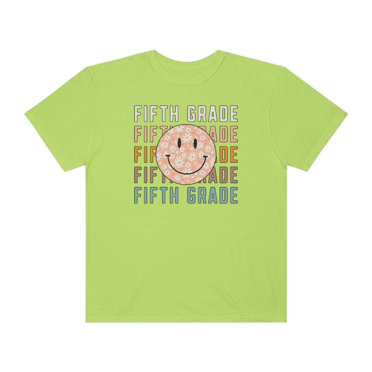 5th Grade Smiley Face Warm Colors Unisex Garment-Dyed PREMIUM T-shirt