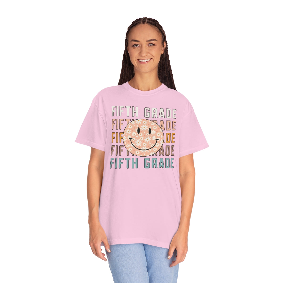 5th Grade Smiley Face Warm Colors Unisex Garment-Dyed PREMIUM T-shirt