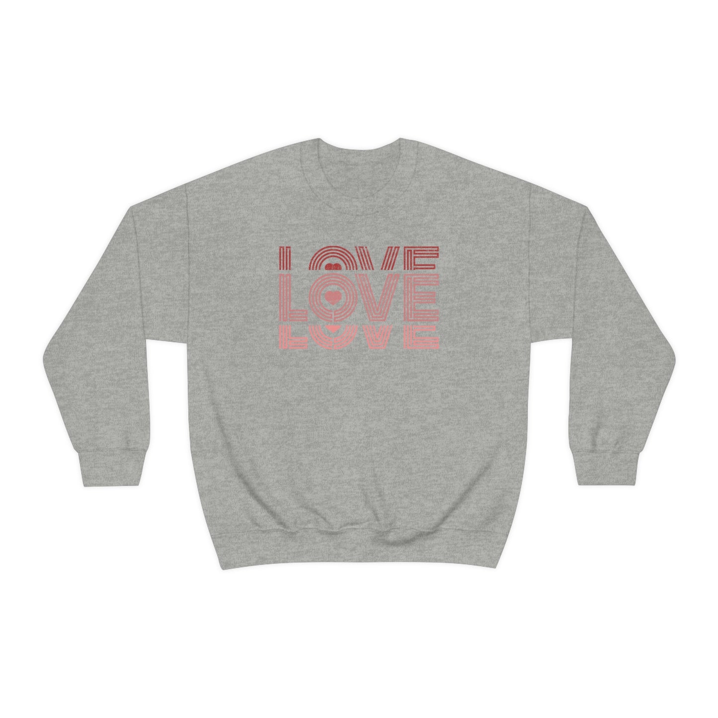 "Love Love Love" Red Graduated Print Unisex Heavy Blend™ Crewneck Sweatshirt