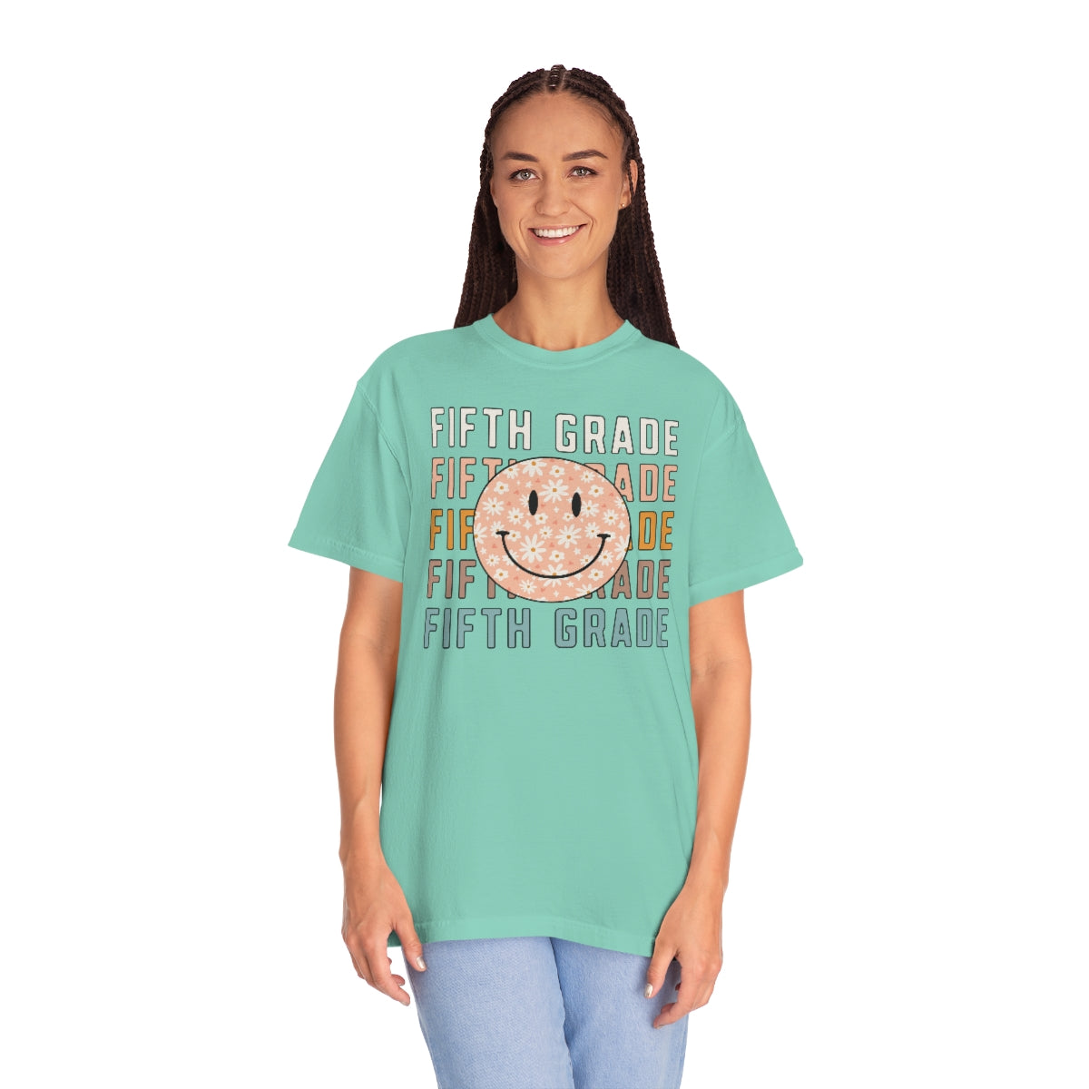 5th Grade Smiley Face Warm Colors Unisex Garment-Dyed PREMIUM T-shirt