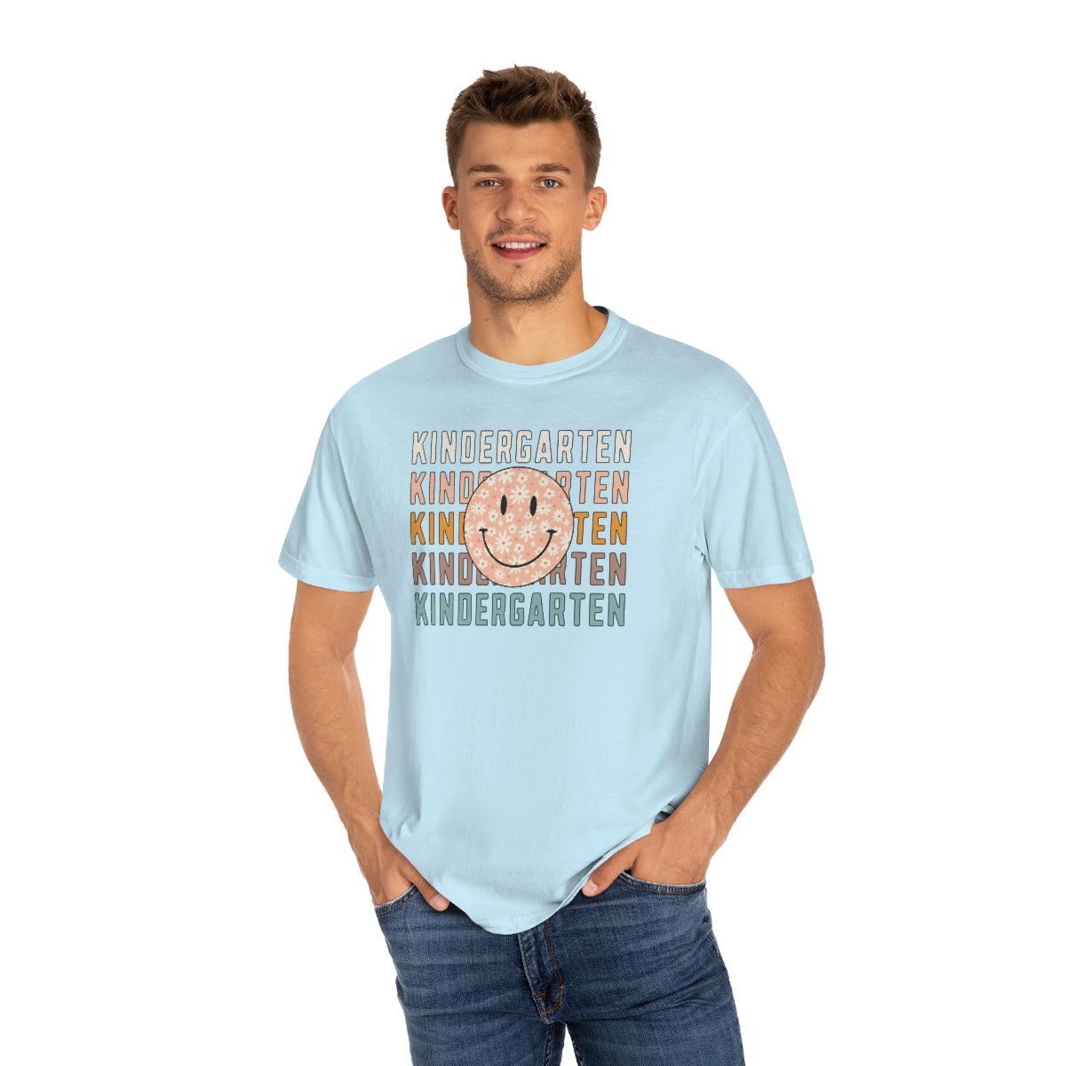 Kindergarten Smiley Face Warm Colors Unisex Garment-Dyed PREMIUM T-shirt