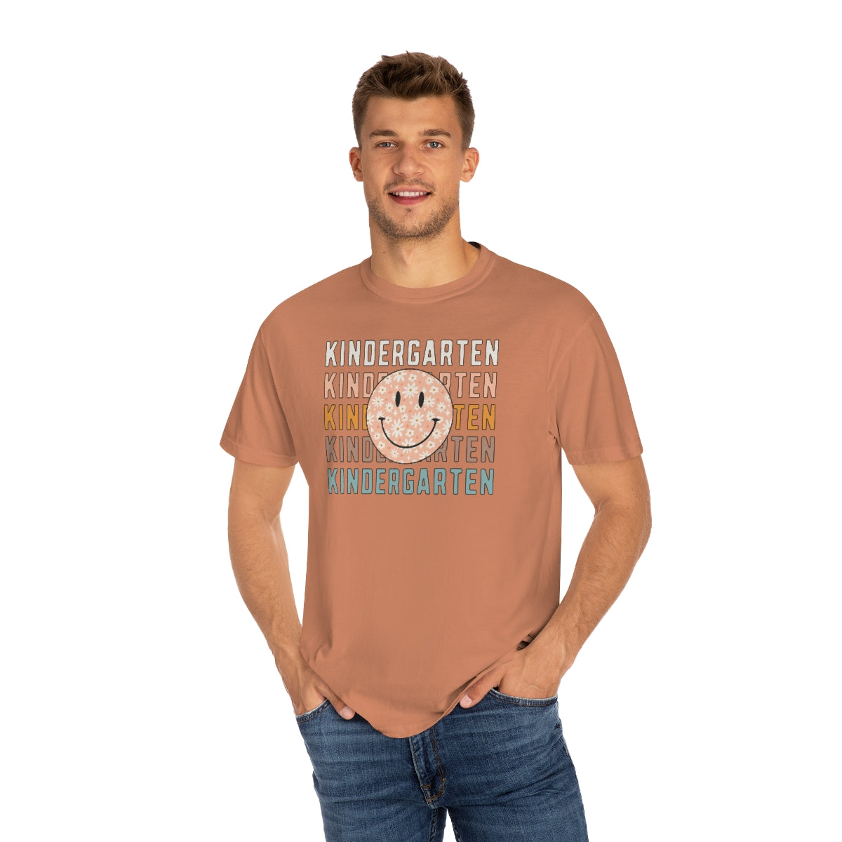 Kindergarten Smiley Face Warm Colors Unisex Garment-Dyed PREMIUM T-shirt