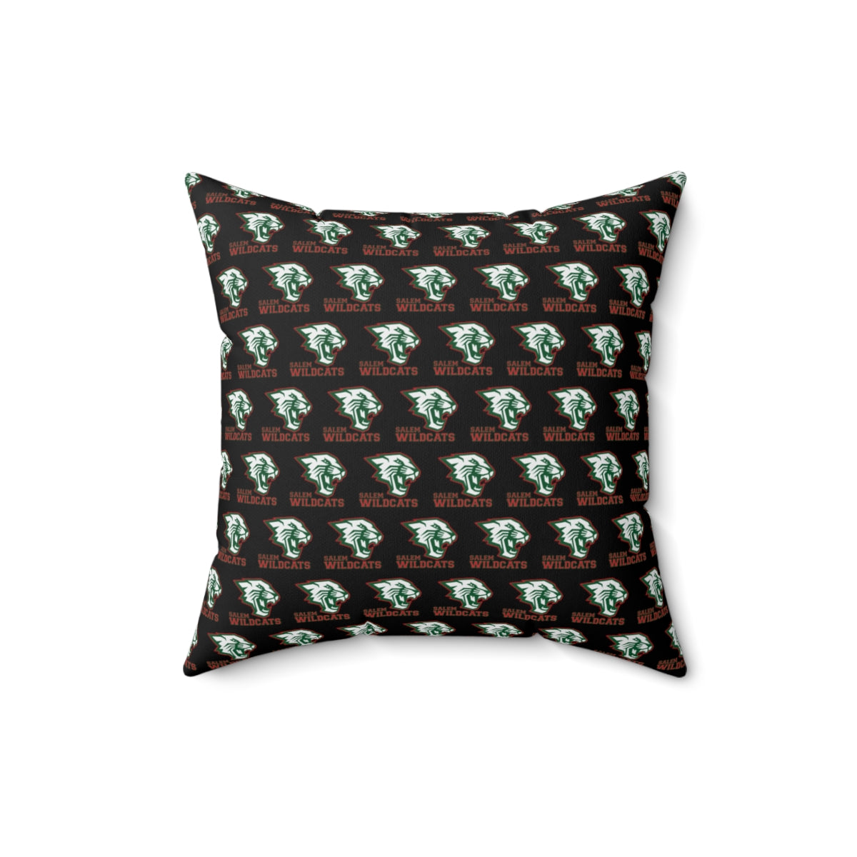 Black Salem Wildcats Spun Polyester Square Pillow